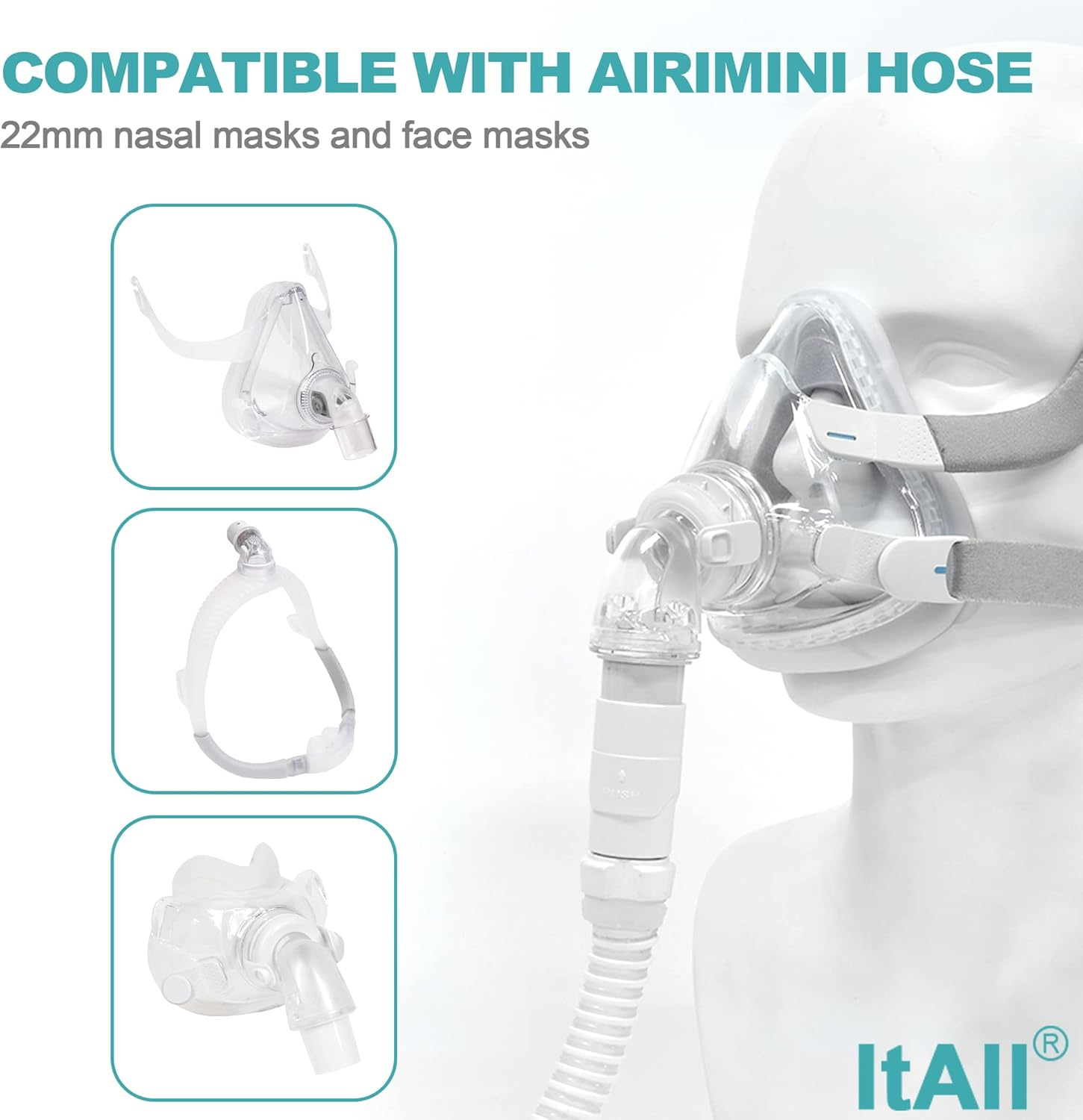 CPAP Hose Adapter for Resmed Airmini Hose, Tubing Travel Adapter Connect Any 22Mm Mask Diameters,Cpap Hose Connector for Airmini Accessories, Tube Connector for 22 Mm Mask Diameters image number 3