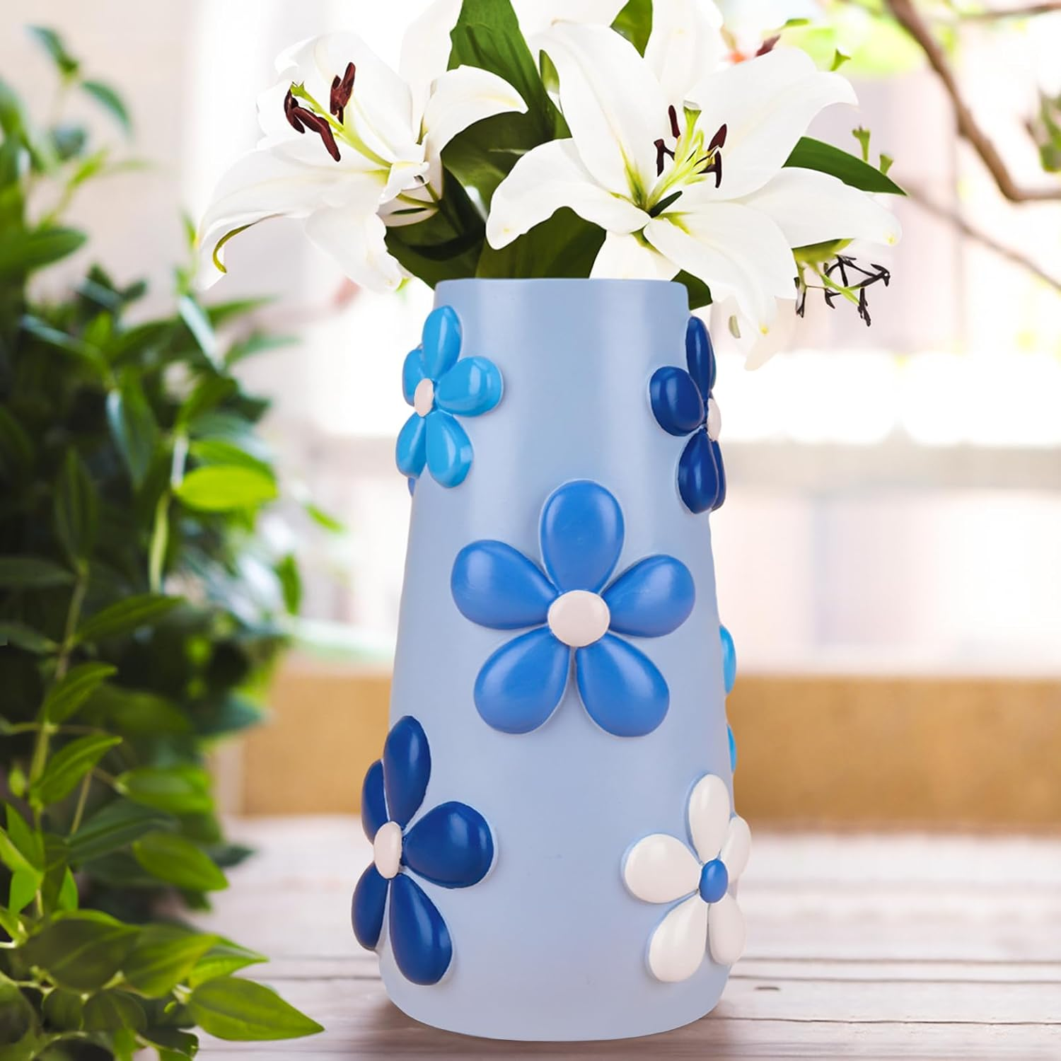 GUGUGO Pastel Flower Vase for Flower, 8-Inch-Tall Rainbow Funky Mushroom Decor, Eclectic Vases for Flowers, Unique Colorful Decorative Vase, Cute Room Decor