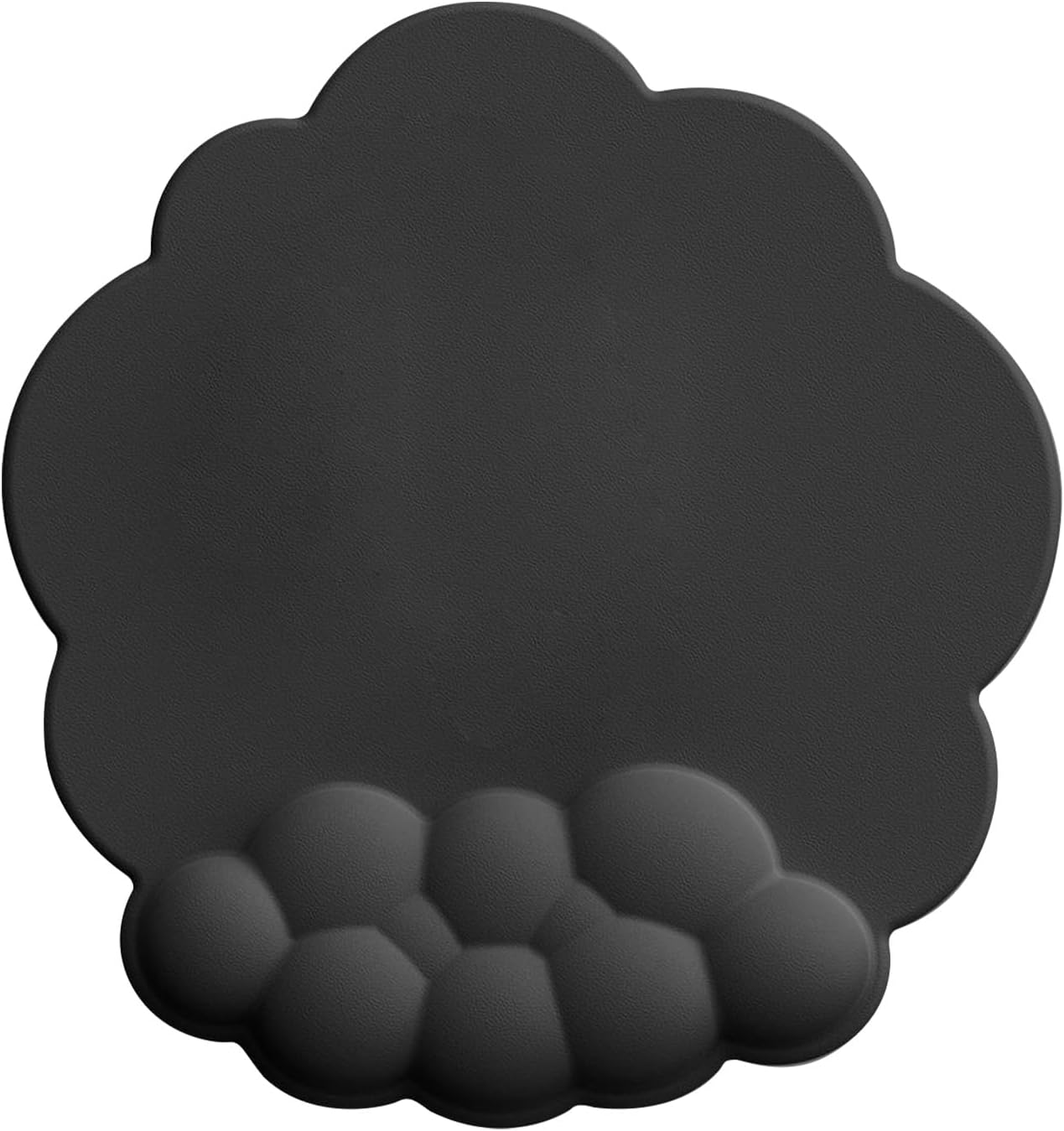 Mouse Pad Wrist Support with Leather Surface Cloud Wrist Rest Mousepad with Memory Foam Non-Slip PU Base Mouse Pad for Home Office Laptop Mac Easy Pain Relief (White)