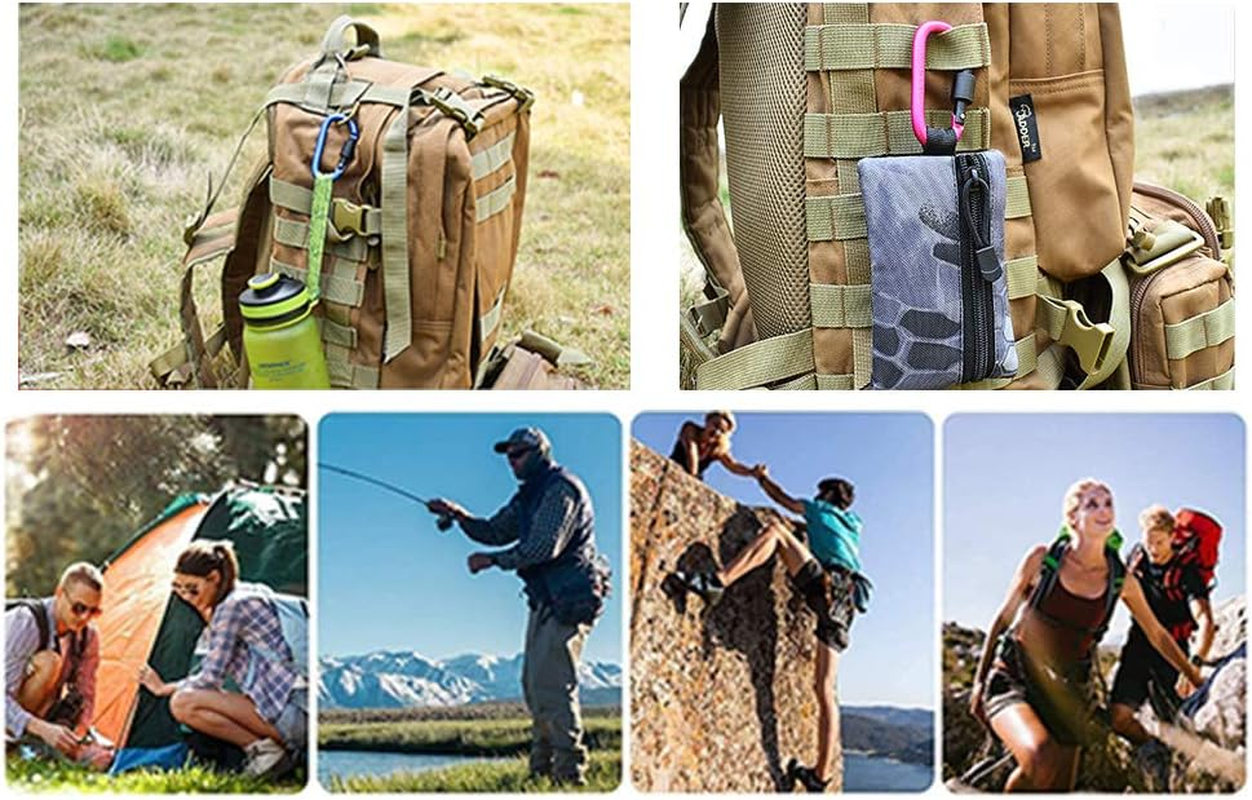 Onwon Aluminum Carabiner D-Ring Locking Key Security Camping Climbing Hiking Keychain (10 PCS) image number 5