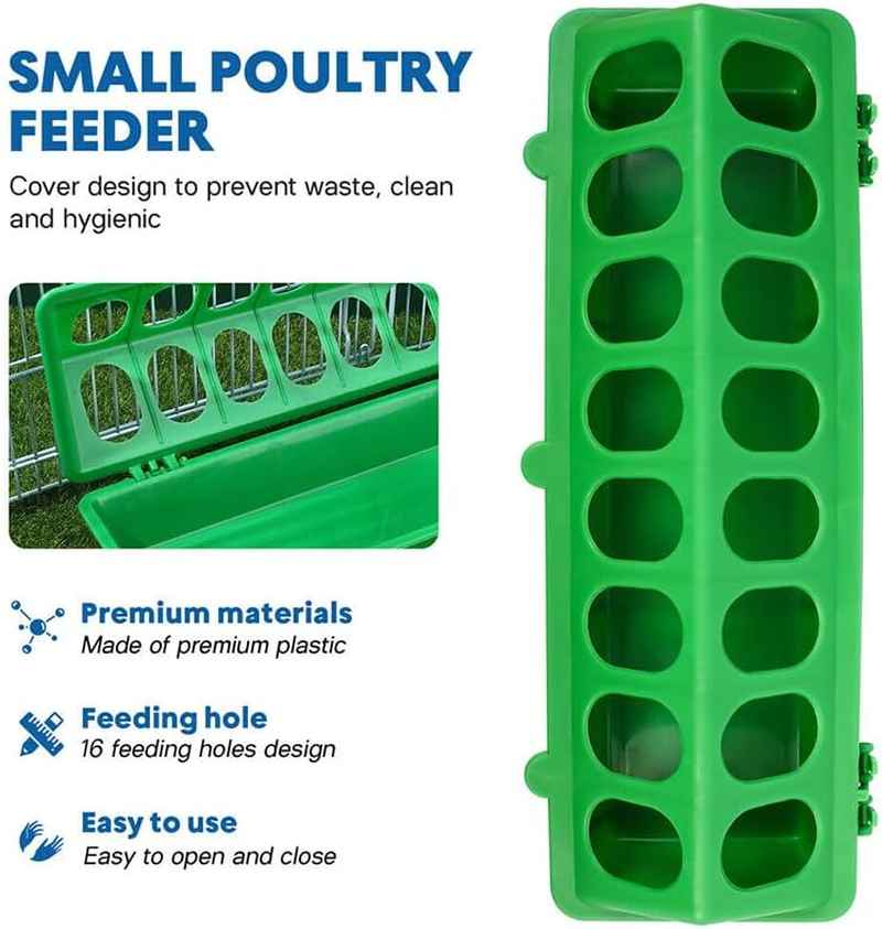 Multicolor 30Cm Bird Feeder & Drinker: Versatile Storage Trough for Chick, Pigeons, and Wild Birds - Durable, Easy-Fill Plastic Dispenser with Hinge Opening, Ideal for Stable and Aviary Environments - Green image number 3