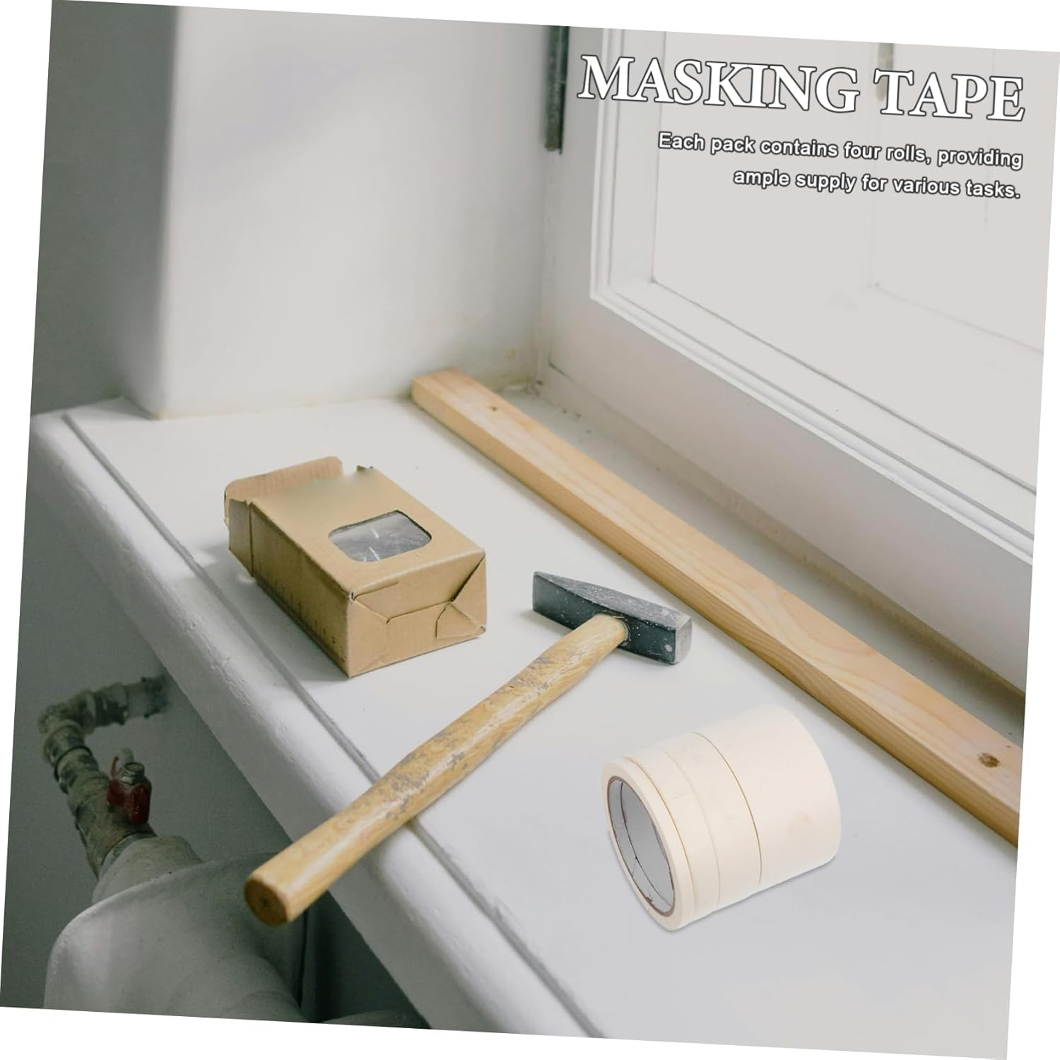 4Rolls Automotive Masking Paper High-Temperature Tape for Painting Drafting and Art Projects image number 4