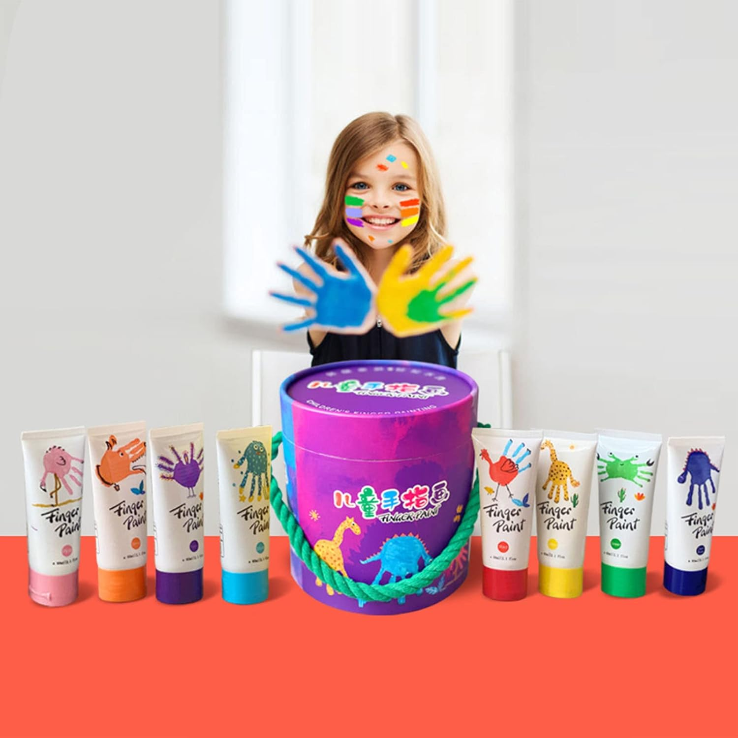 Finger Paint, Finger Paint for Kids Washable Odorless Safe Portable