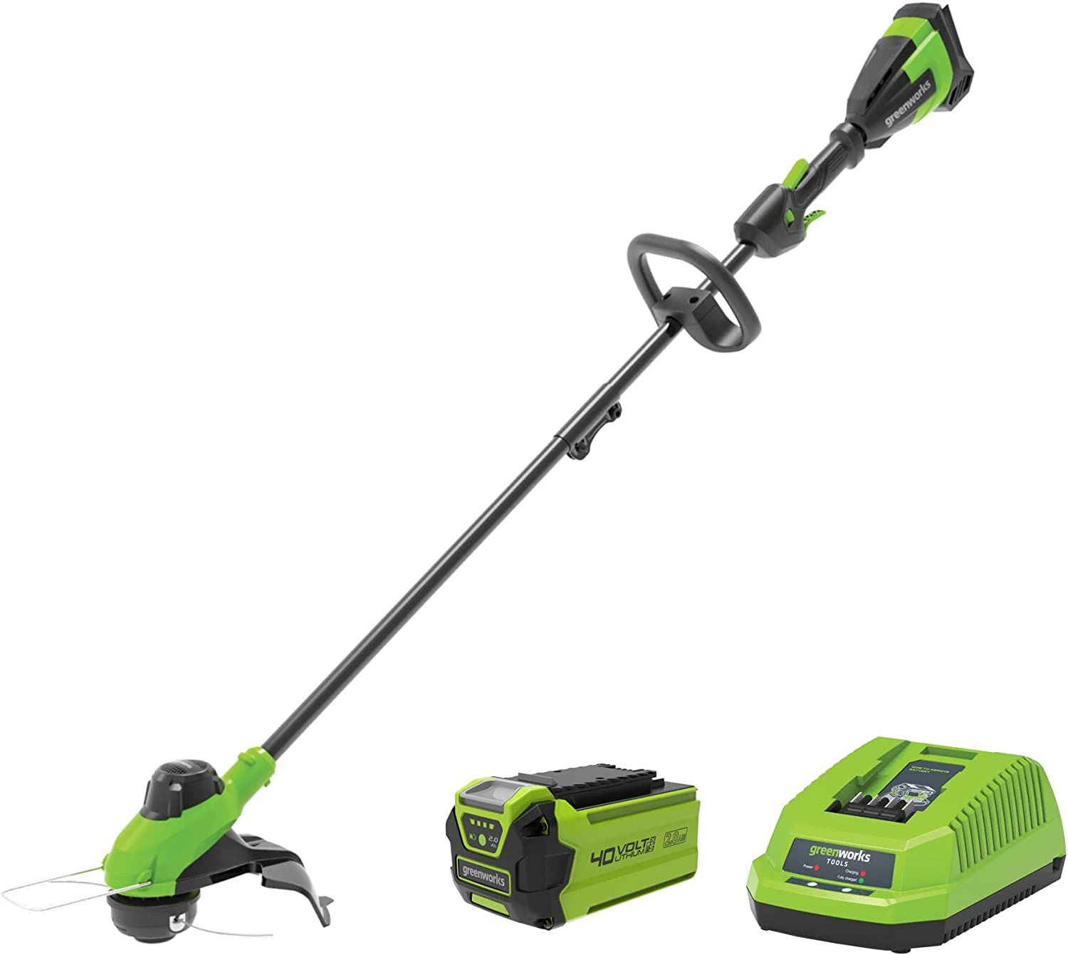 Greenworks 40V String Trimmer 13 Inch Kit with 2Ah Battery and Charger, Multicolor