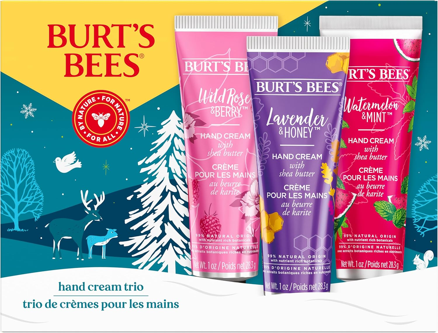 Burt'S Bees Hand Cream Gift Set with Shea Butter, Lavender & Honey, Wild Rose & Berry and Watermelon & Mint, 3 Pack image number 3