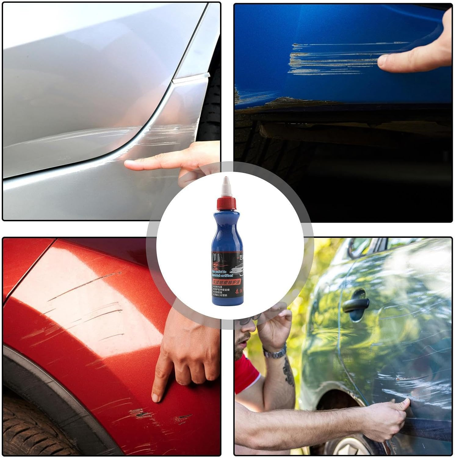 Car Scratch Remover Blue, Car Paint Repair, 100Ml Blue Car Scratch Remover for Repairing Light to Moderate Scratches, Quick Fix Paint for Vehicles with Minor Scratches Metal image number 3