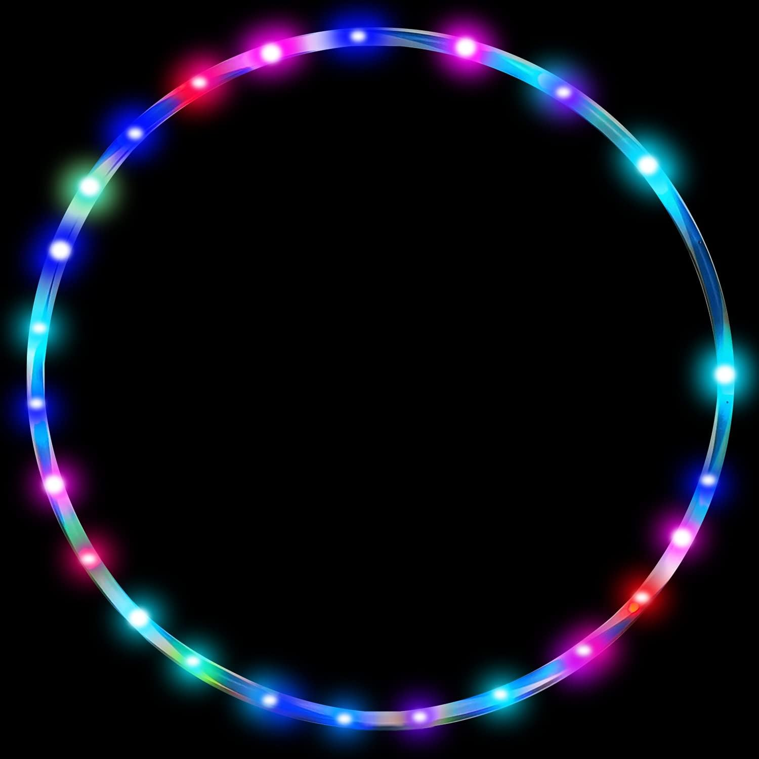 LED Hula Hoop for Adults Children from 6 Years 10 Colours Strobing Change Fitness Dance Exercise Weight Loss Glow Brightening Multiple image number 3