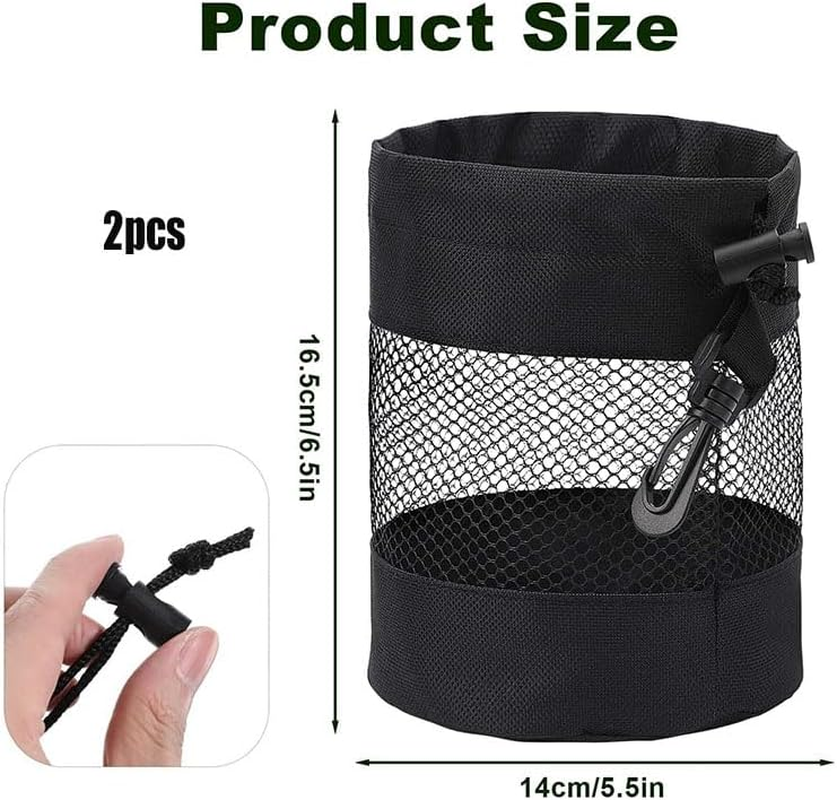 2Pcs Golf Balls Storage Bag,Nylon Mesh Drawstring Golf Pouch Organizer,Durable & Lightweight Shag Bag for Storing Golf Balls, Perfect for Golfers & Practice image number 2