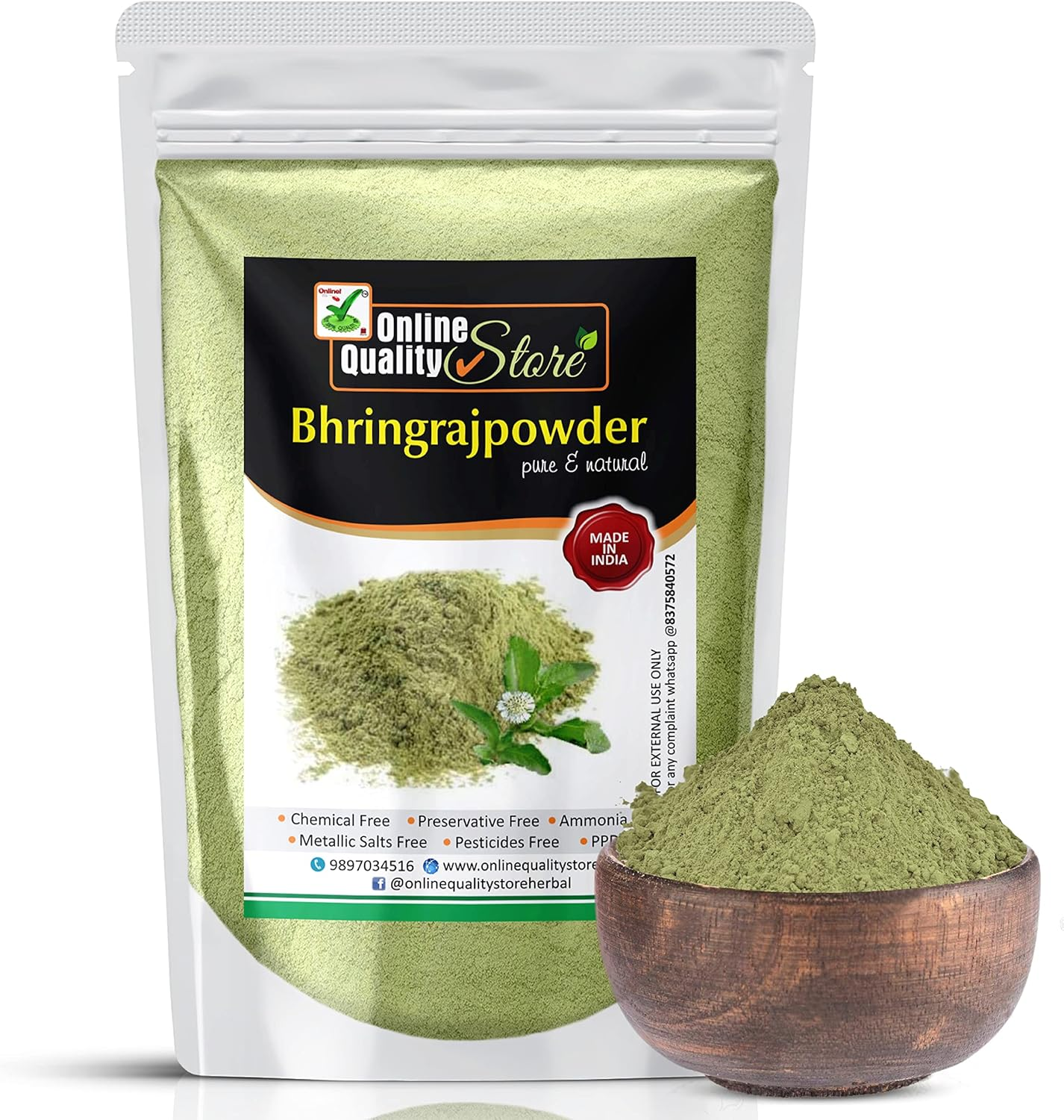 Online Quality Store Bhringraj Powder for Hair - 100% Organic (800 Grams) image number 3