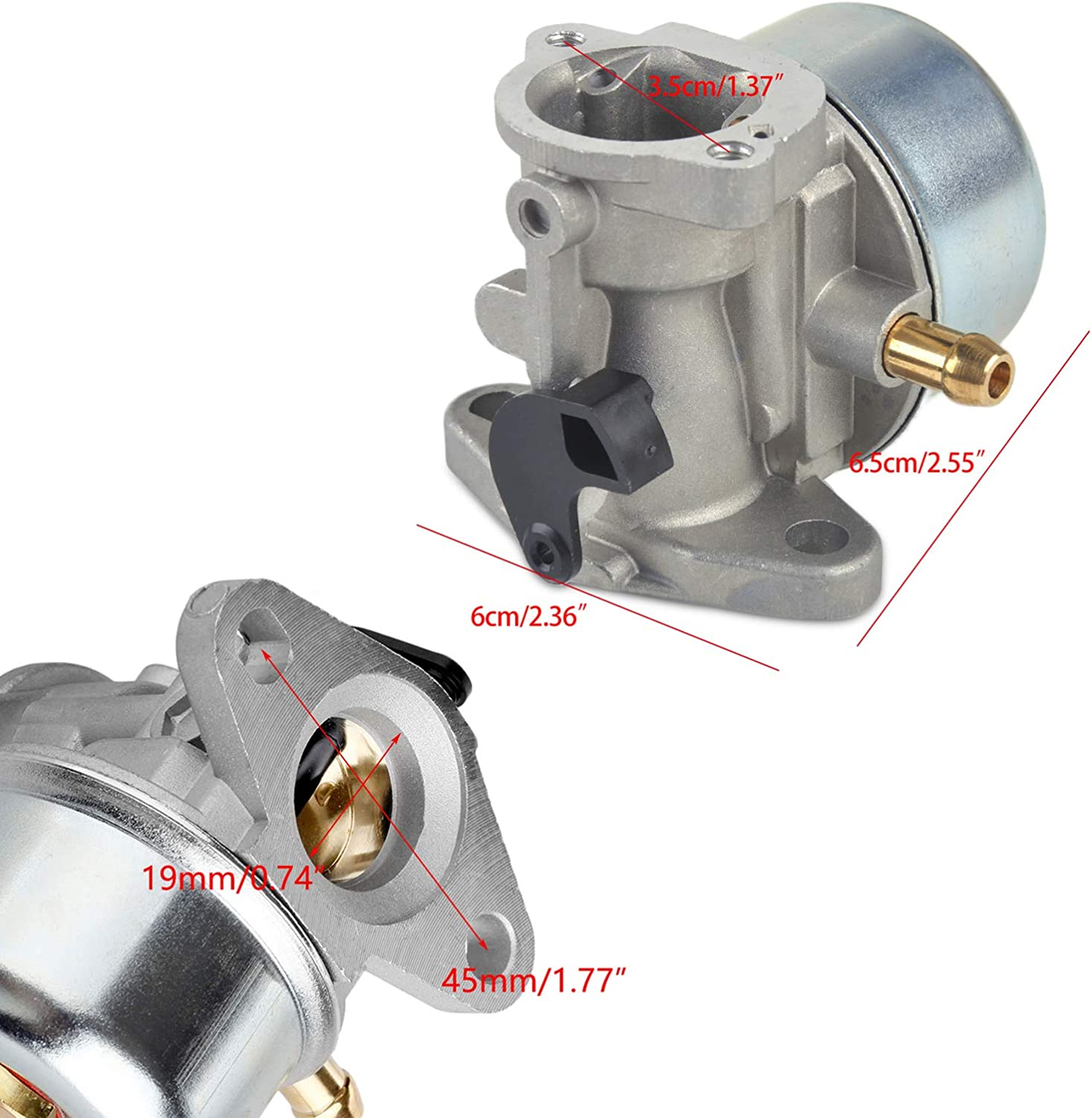 LEIMO 799868 Carburetor Carb for Briggs & Stratton 694202 693909 692648 499617 498170 497586 498254 497314 497347 497410 799872 790821 498255 14111 with 795259 Air Cleaner Primer Base image number 6