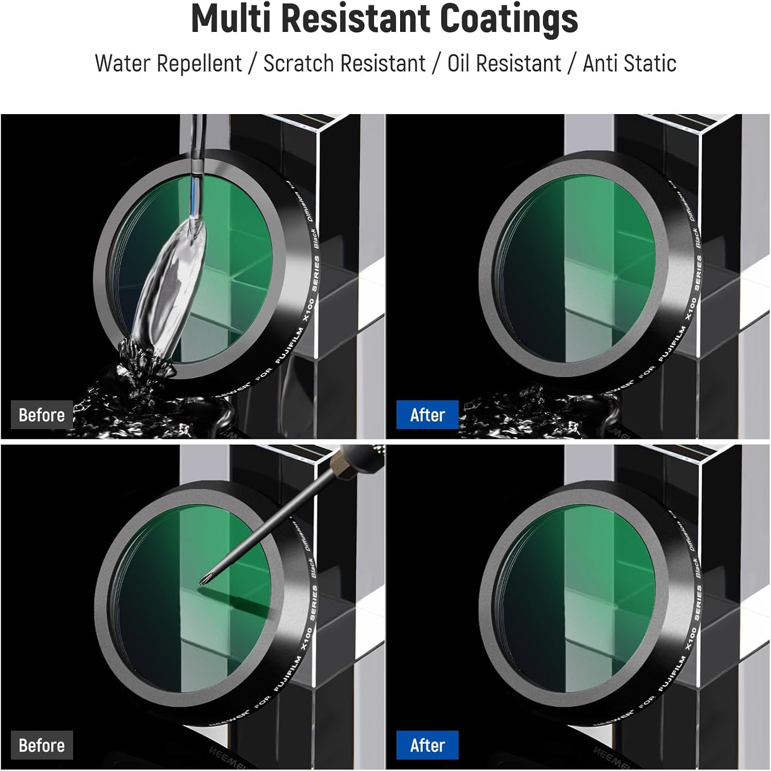 NEEWER Black Diffusion 1/4 Filter, Dreamy Cinematic Effect Lens Filter for X100 Series Cameras, Multi Coated Optical Glass, for Fujifilm X100 X100S X100F X100T X100V X100VI Cameras (Black Frame) image number 5