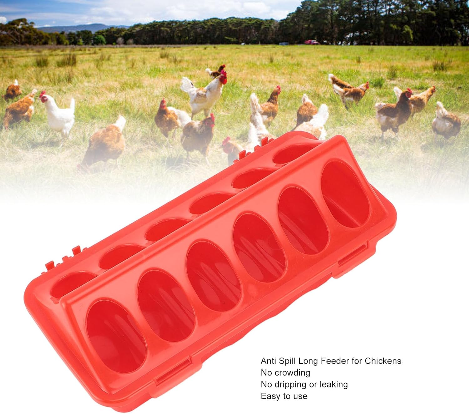 5PCS Plastic Flip Top Poultry Feeders, Multihole Bird Feeding Dish Dispensers, anti Spill Small Poultry Feeder for Birds Poultry image number 4