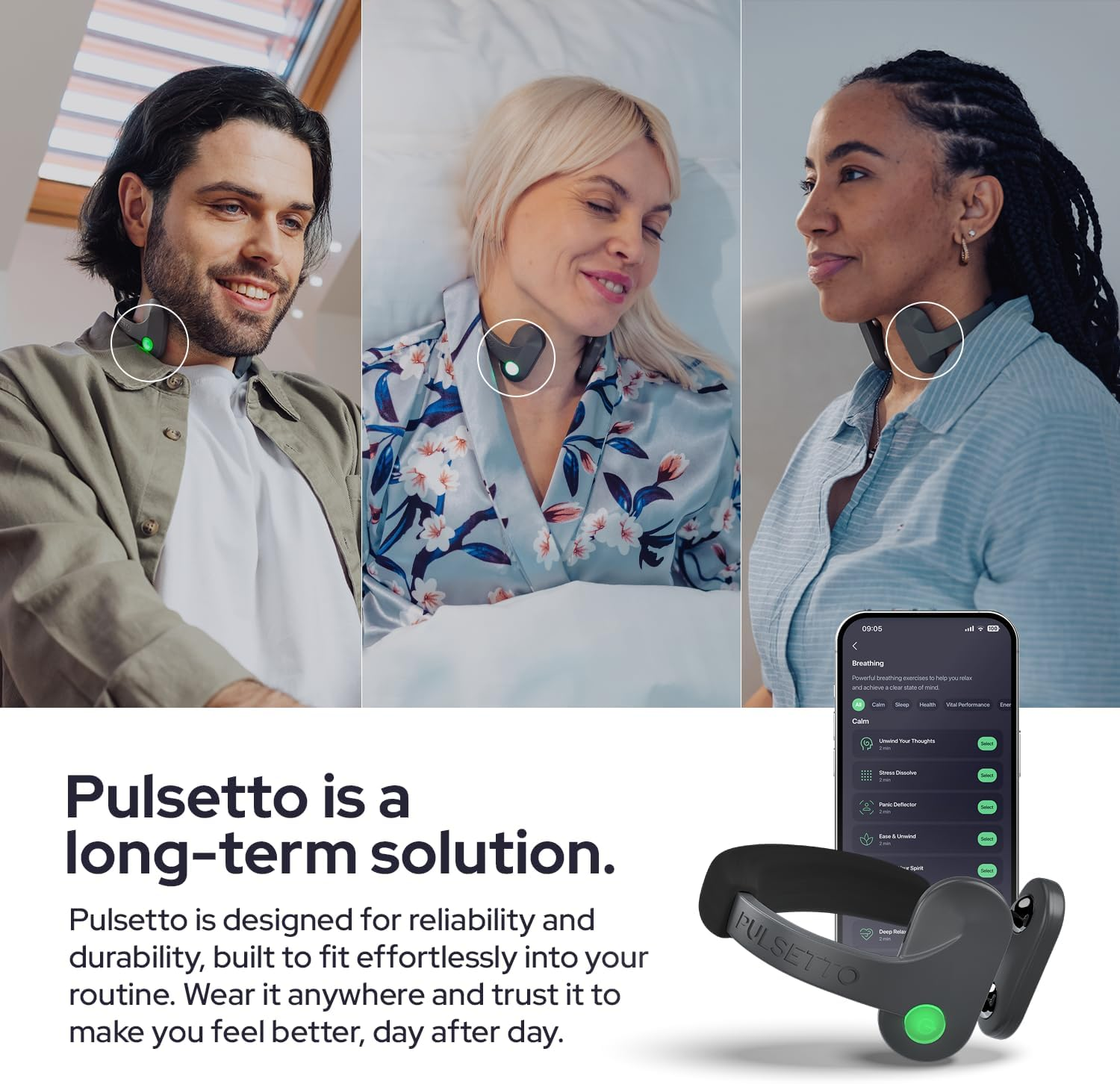 Pulsetto Vagus Nerve Stimulator for Burnout, Recovery, and Rejuvenation | Personalized Relaxation Device | Patented Neuro Wearable Sleep Aid for Long-Term Wellness and Stress Relief