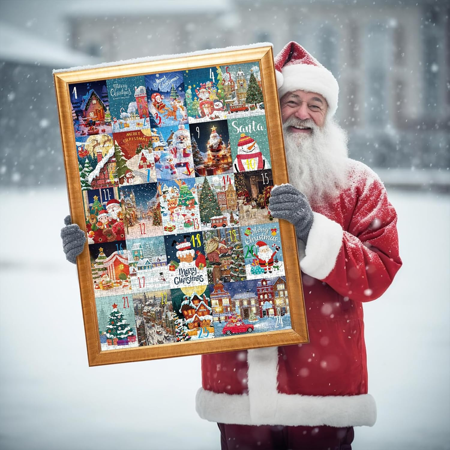 2025 Christmas Puzzles Advent Calendar for Kids Adults 1000 Pieces, Christmas Puzzle Countdown Calendar 24 Days, Xmas Jigsaw Puzzle image number 4