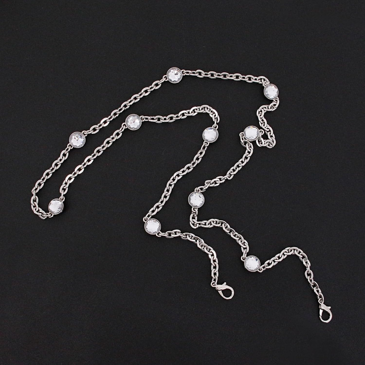 Rhinestone Bag Chain Extender Purse Chain Strap Crystal Handbag Chains Shoulder Crossbody Bag Replacement Metal Chain Bag Accessories image number 4