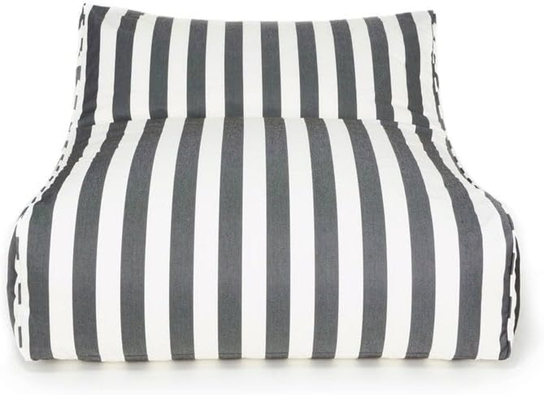 Billy Fresh Hang Out Outdoor Beanbag, 120 Cm Length X 110 Cm Width X 70 Cm Height, Black/White Stripe