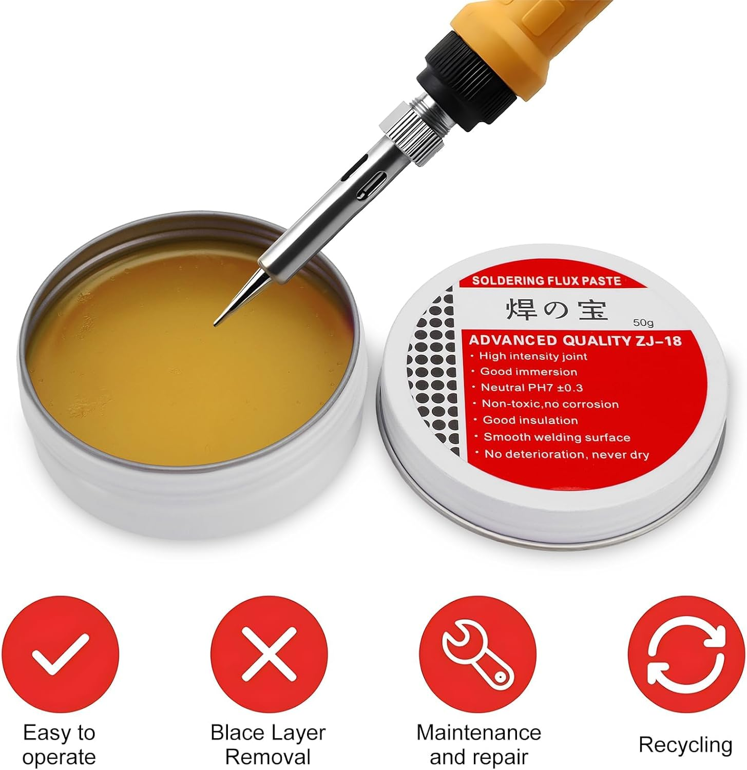 2Jar Solder Flux,No-Clean Solder Paste, Flux for Soldering, Rosin Soldering Flux Paste for Lead-Free Electronics Soldering and Soldering Diy(100G) image number 4