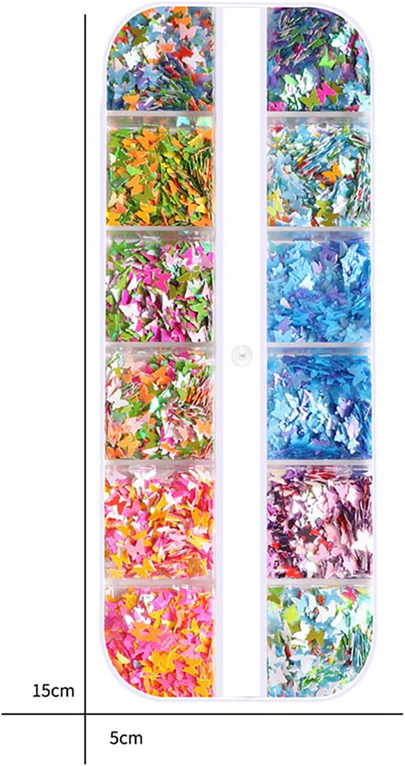 2 Boxes Nail Art Sequins Colorful Polka Dot Nail Patch Glitter Powder image number 1