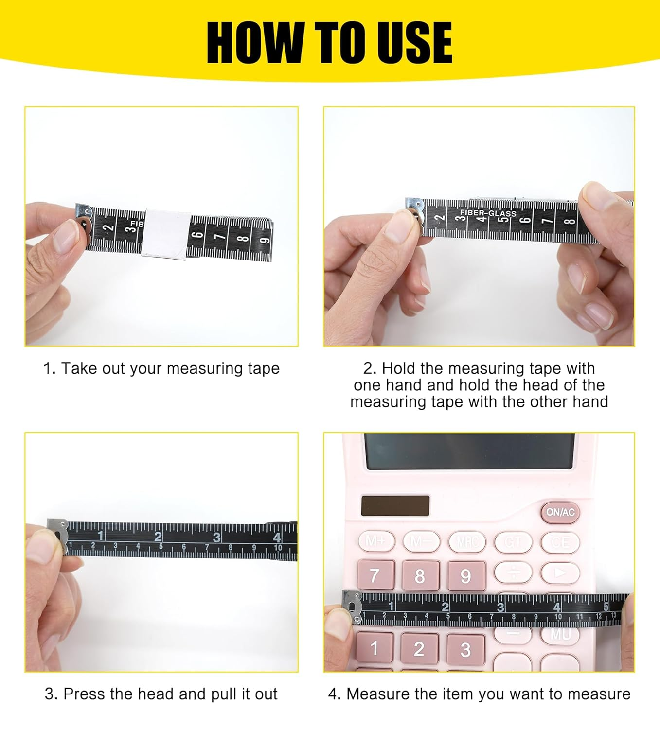 YBVABE Soft Tape Measure 2 Pack 152Cm/60Inch Double Scale Soft Tape Measure Body Sewing Flexible for Weight Loss Medical Body Measurement Sewing Tailor Craft, Has Inches Scale on Reverse Side image number 5