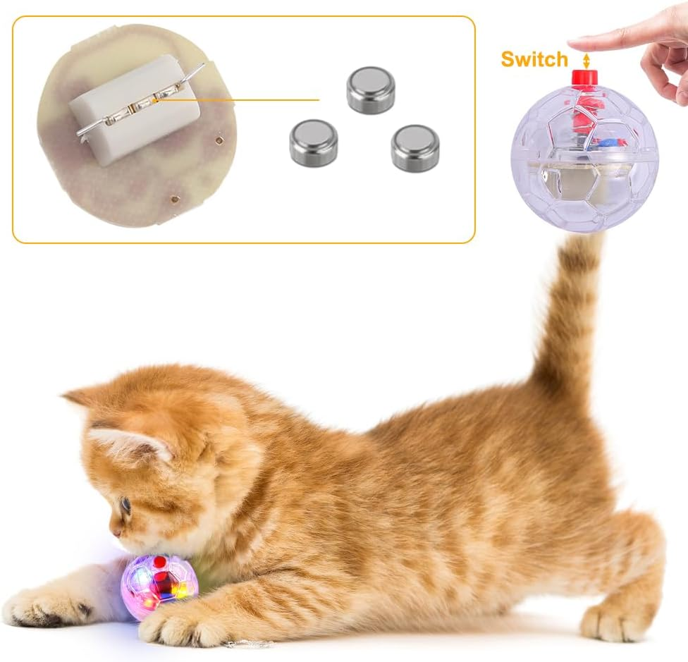 Pack of 6 Ghost Hunting Motion Balls, Ghost Hunting Cat Ball Movement Balls, Flashing Paranormal Equipment, Hunting Movement Light up Balls, Pet Toy, Cat Ball, Paranormal Equipment image number 2