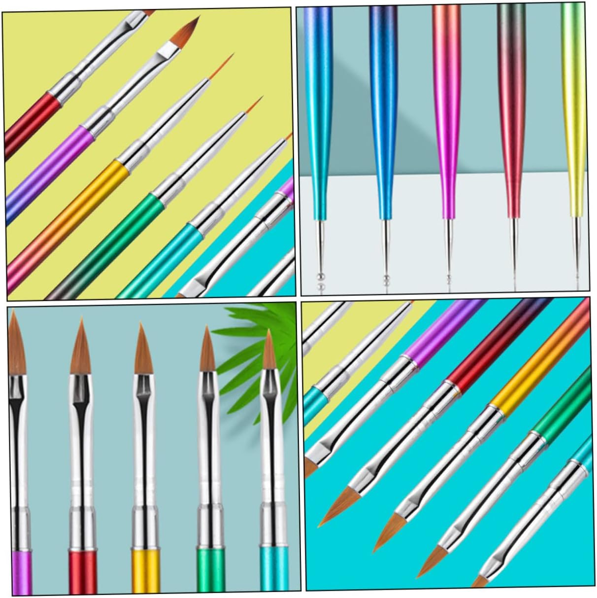 WEKADRIN 5Pcs Gradient Rod Uv Gel Pen Set Double-Ended Point Drill Nail Art Tool for Manicure Designs Lightweight Convenient Crafting image number 2