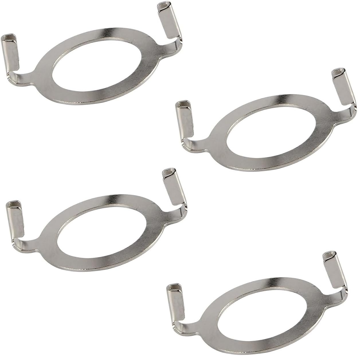 WADY 4PCS Black Metal Lamp Harp Holder Adapters (1.65") - Non-Slip E27 Threaded Base Compatible Lampshade Saddle Adapter, Harp Holder for Secure Shade Installation (Silver)