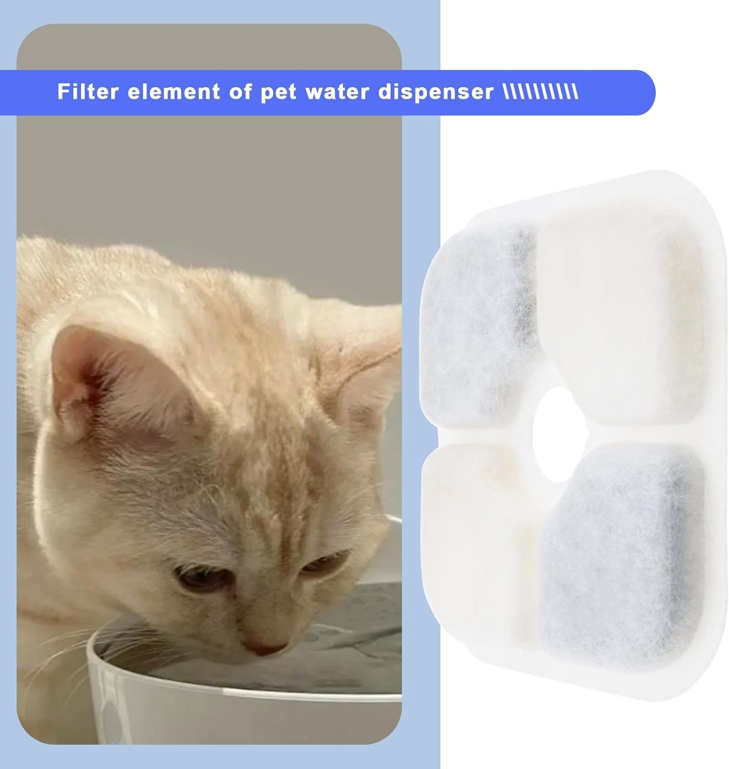 12PCS Pet Fountain Filters Compatible with Catit PIXI 43717 Cat Water Fountain Cat Water Dispenser Filters Pet Fountain Accessories 8.4X8.4Cm image number 1