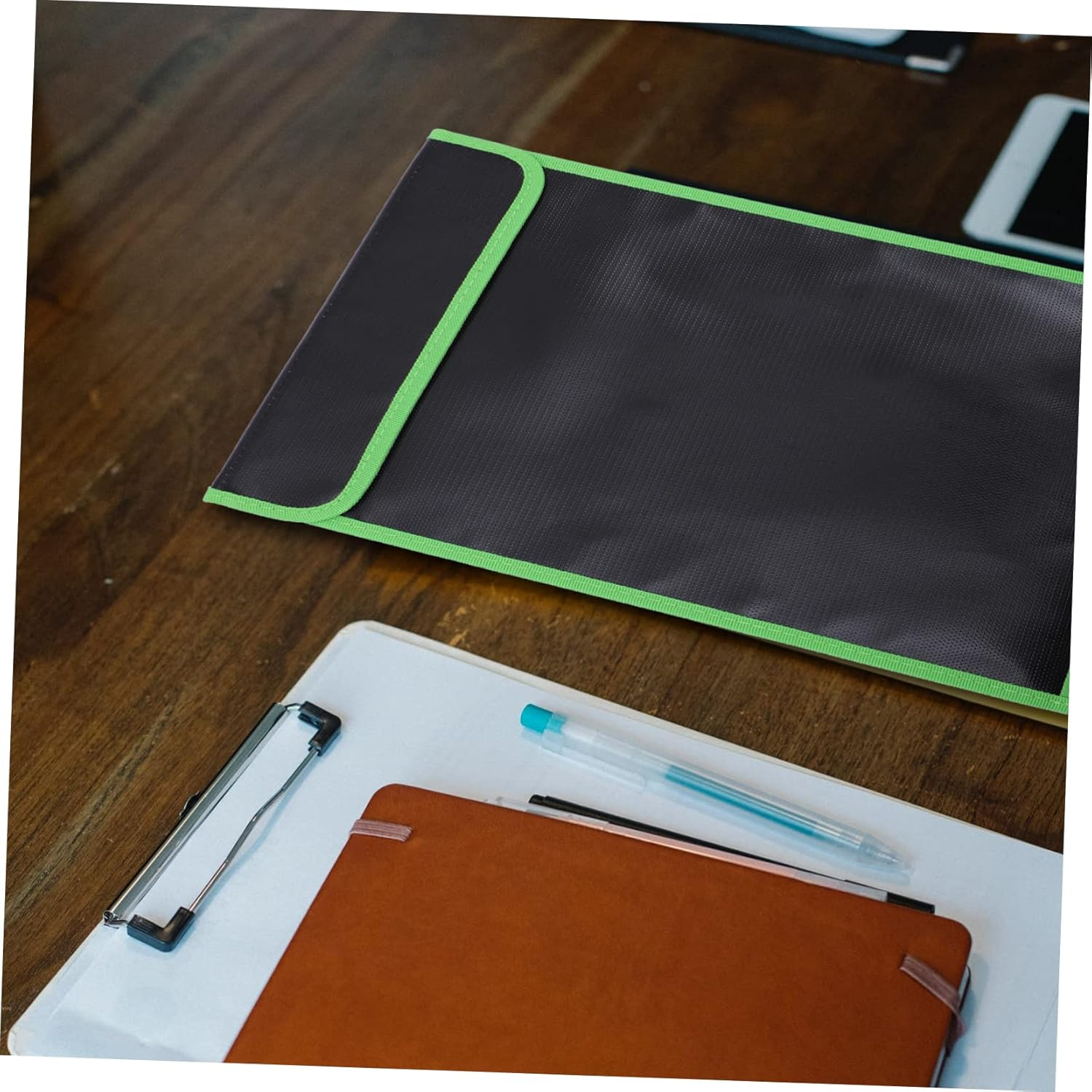 HOMSFOU Explosion File Holder Fireproof File Bag for Office Students Business Traveler Large Capacity and Smooth Zipper image number 6