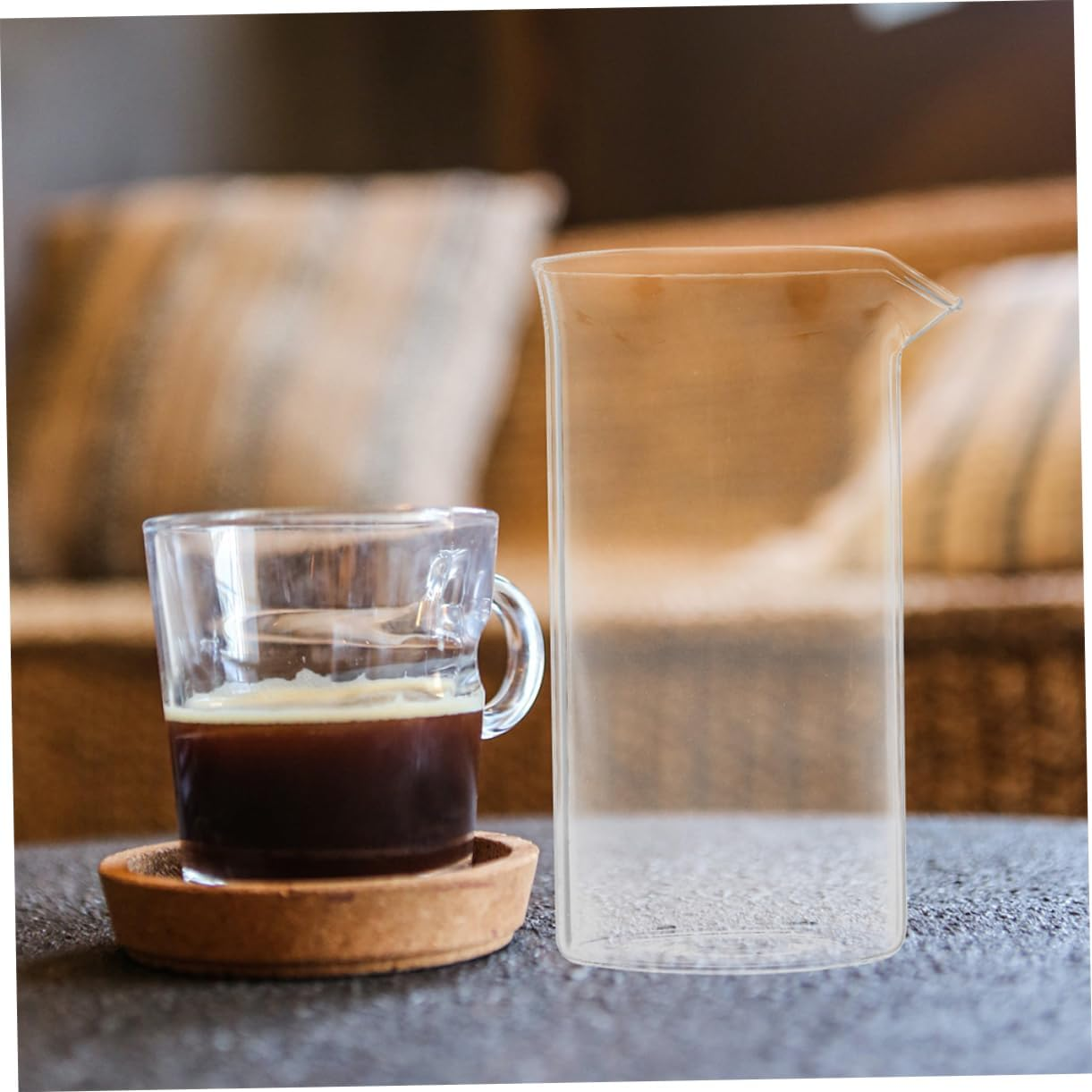 Mobestech Cup Accessories Coffee Plunger Espresso Cup Press Coffee Maker Reusable Filter and Glass Measuring image number 4