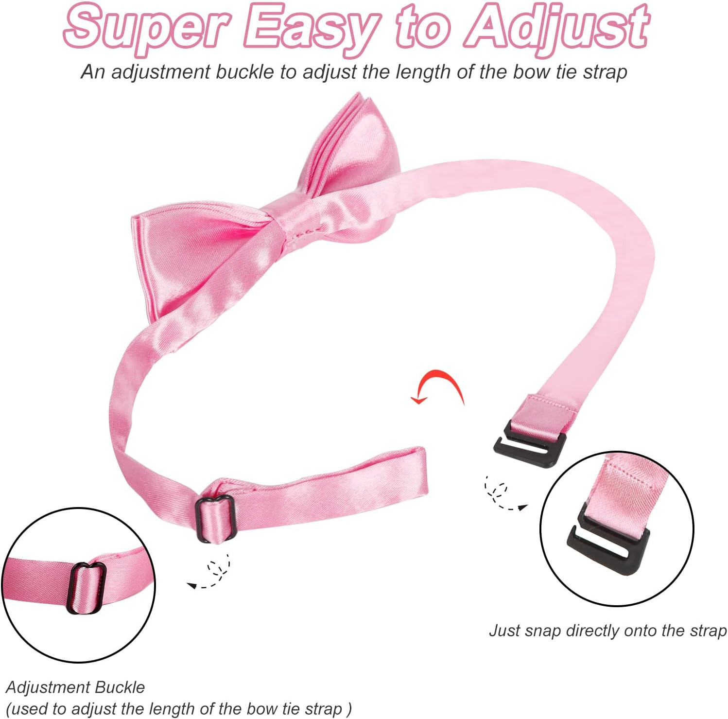 Adjustable Boys Bow Tie Solid Pre Tied for Wedding Party Dress Up image number 2