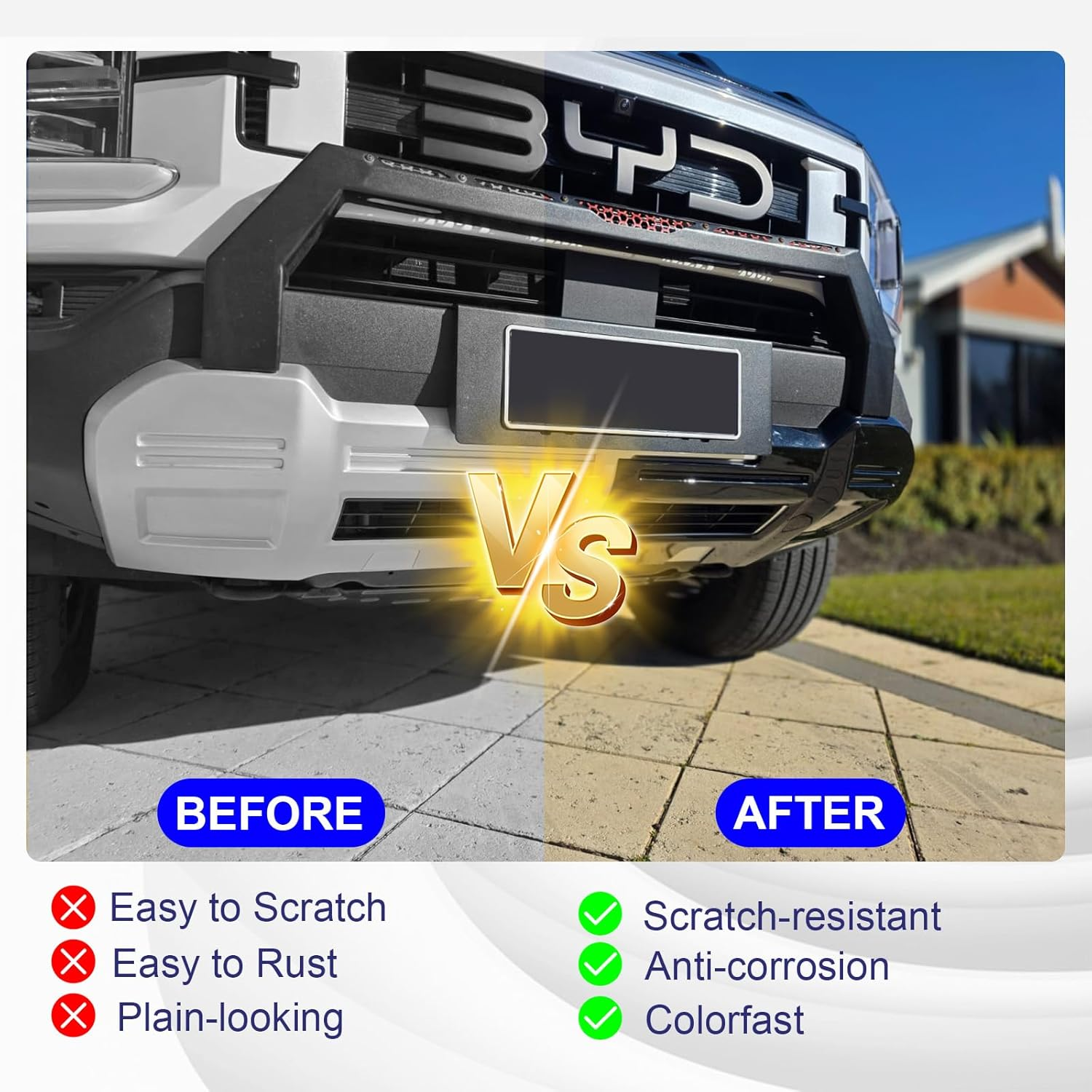 MCRACING BYD Shark 6 Front Bumper Lower Guard Plate,Sporty (Matte Black) - Matte Black image number 5