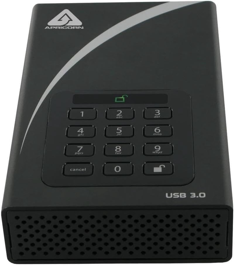 Apricorn Aegis Padlock 4 TB DT 256-Bit Encryption USB 3 Hard Drive (ADT-3PL256-4000)
