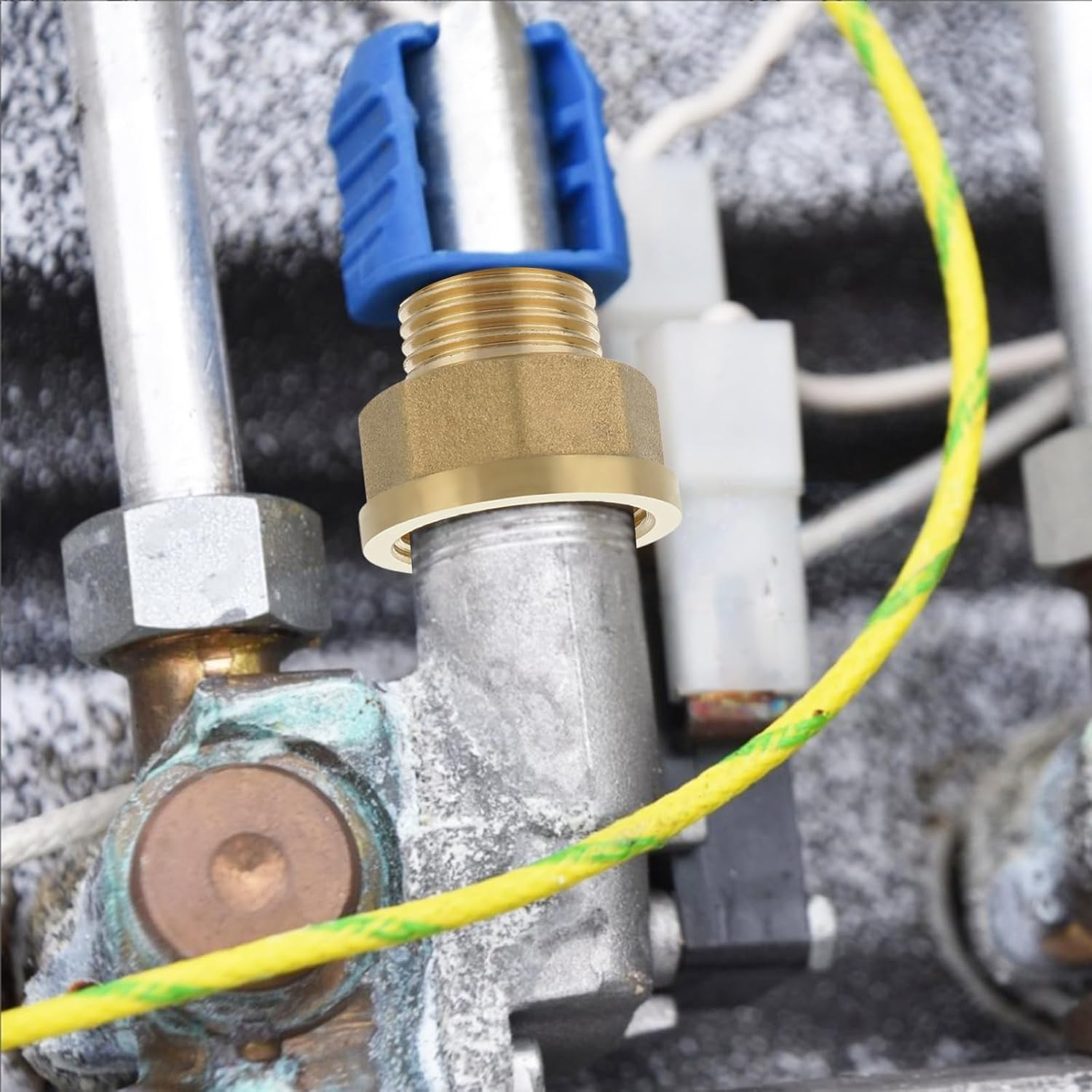 Pack of 2 Reducer 3/4 Inch to 1/2 Inch Brass Reducer Extension with 2 Pieces Rubber Seal AG/IG Adapter 3/4 Inch to 1/2 Inch for Pipe Connections image number 6