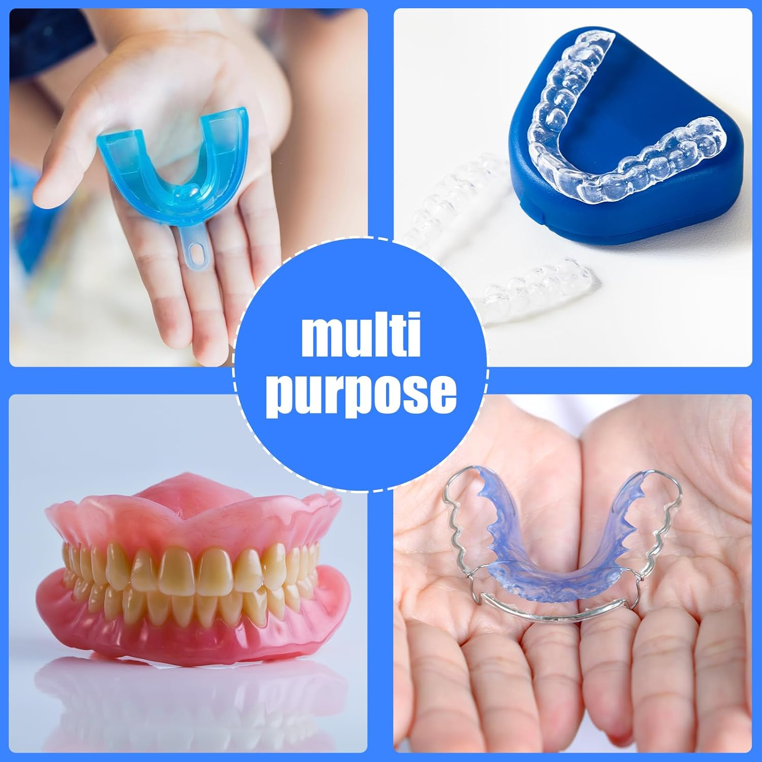 Denture Case, 10 PCS Plastic Orthodontic Retainer Case for Travel, Daily Outing (5 Colors) image number 2