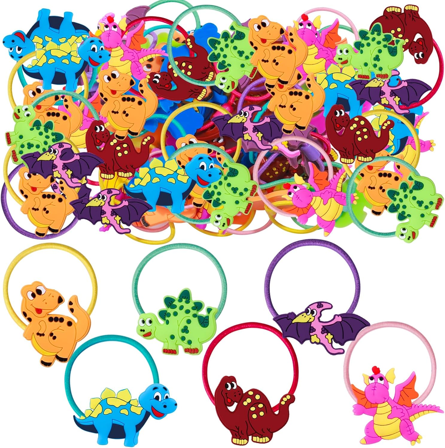 Pack of 36 Mermaid Hair Bobbles Girls Cartoon Elastic Hair Bands Girls Accessory