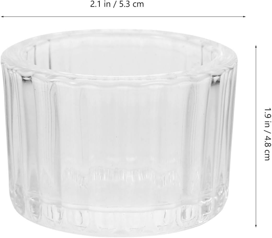 Yardenfun 2Pcs Glass Tealight Candle Holders for Table Decor Vintage Wedding Candlestick Cups Centerpiece image number 6