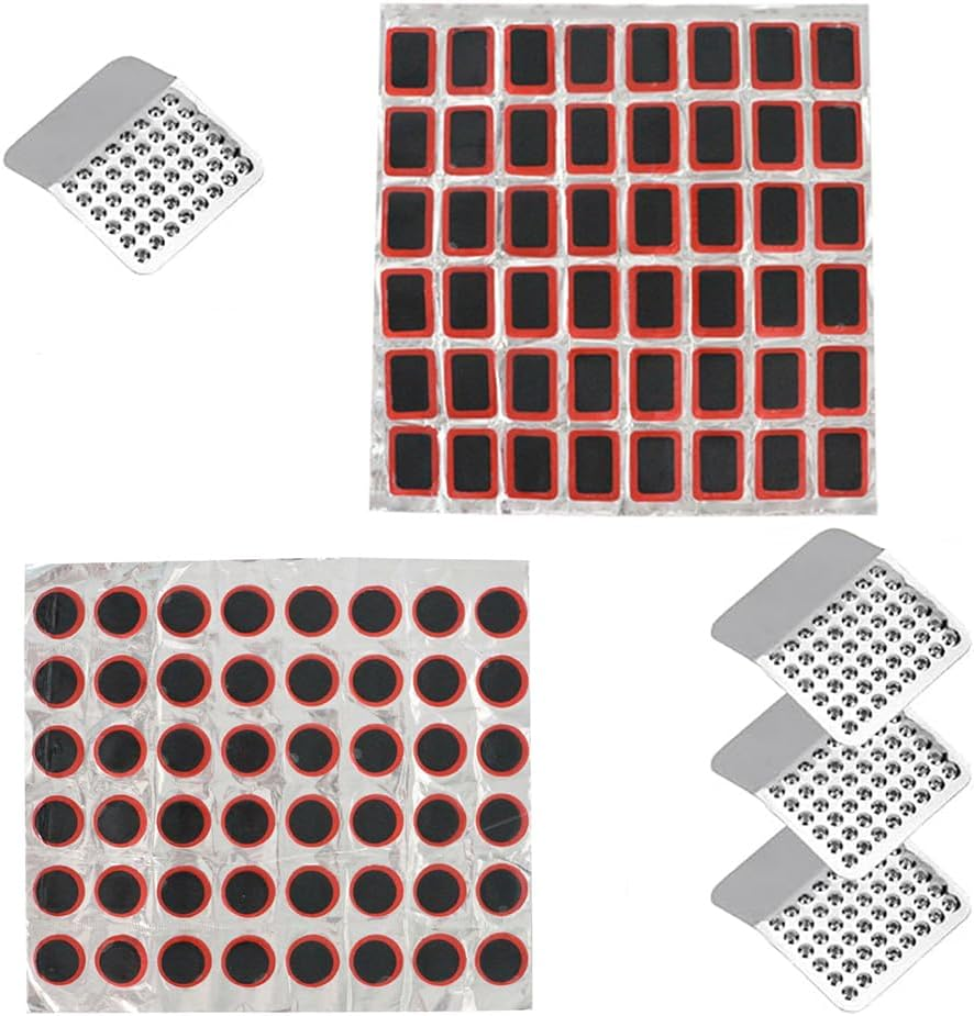 100PCS Bicycle Tube Patch Kit - 96 Pcs Tube Patch Kits, Bike Tire Patch Kit， Lightweight Bike Tire Puncture Repair Patch Kit for Cycling Motorcycle with Four Metal Grinding Accessories image number 6
