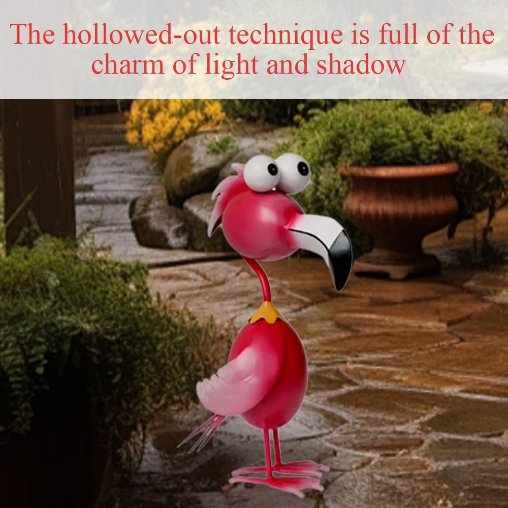 Flamingo Decor,Pink Flamingos Yard Decorations,Outdoor Garden Statue,Metal Flamingos Statue,For Yard Patio Backyard Porch,Parties Decorations,Lawn Ornaments image number 4