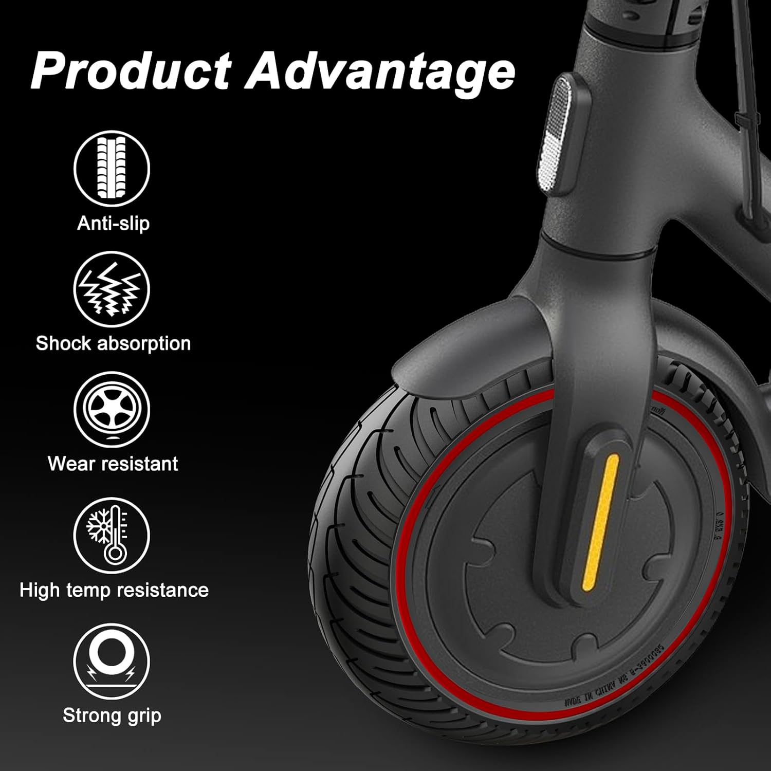 8.5 Inch Solid Rubber Honeycomb Tyres for Xiaomi M365/Pro/Pro2/1S/Gotrax Gxl V2/XR Escooter, Universal Replacement Tyres Front and Rear Wheels image number 2