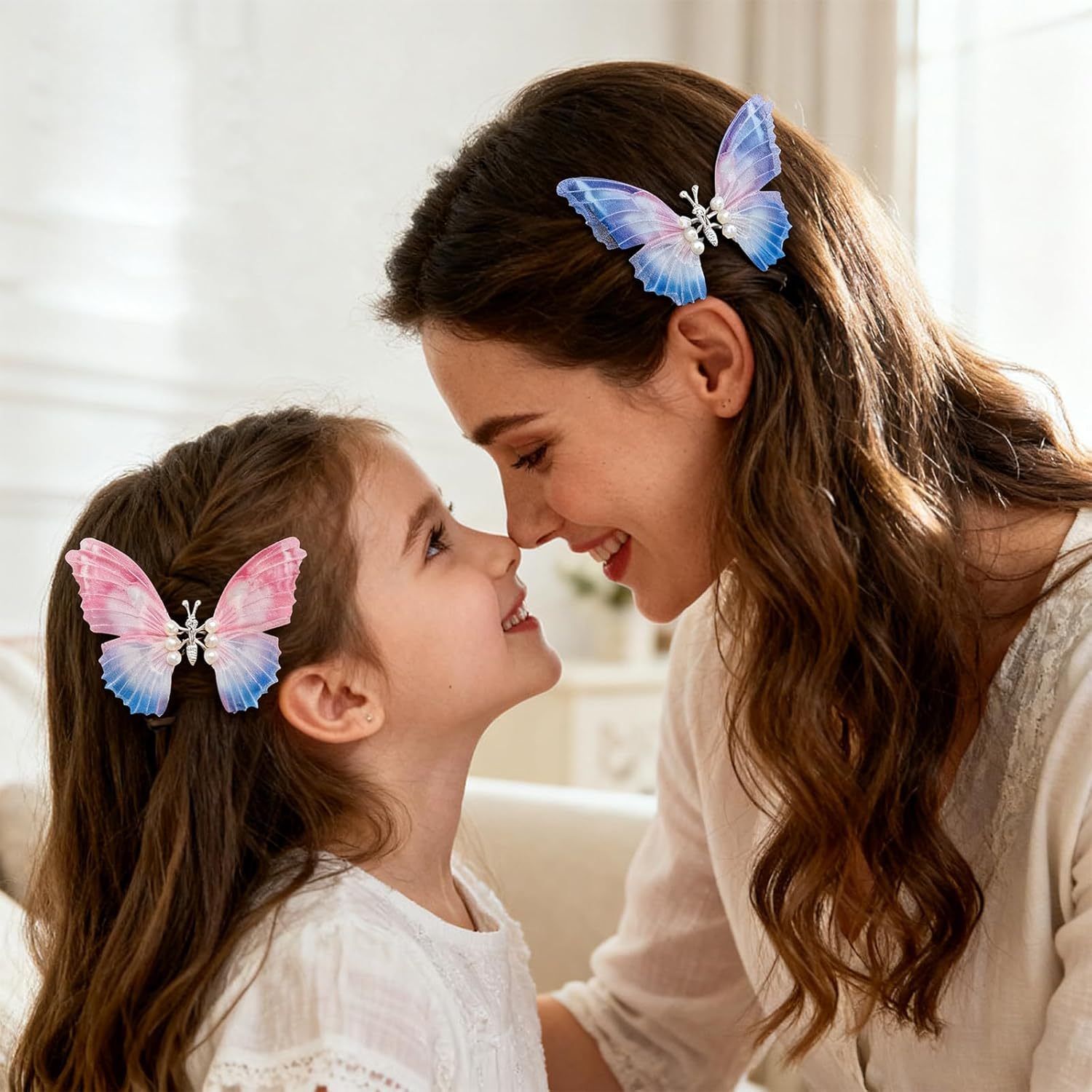 Set of 4 Butterfly Hair Clips Girls, 3D Butterfly Hair Accessories, Movable, Glitter Colour Gradient Hair Accessories, Women Children, Butterfly Hair Clip Decoration, Butterfly Clip Set for Bridal image number 4