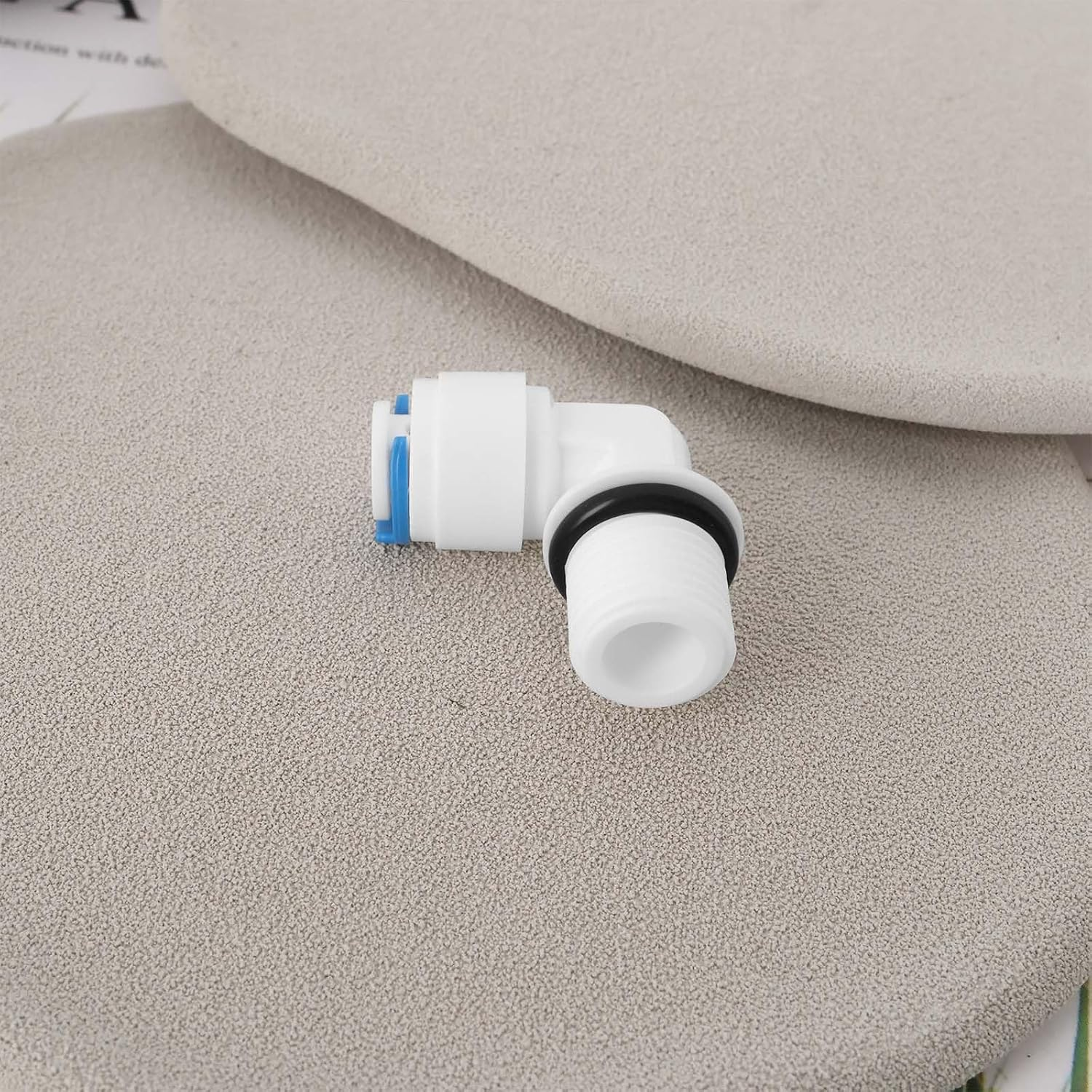 Emagtech 5Pcs 1/4 Male Thread to 1/4 90 Elbow Connector Pushfit Fittings for Installing Replacement Filter Housings Reverse Osmosis Water Filtration Systems image number 2