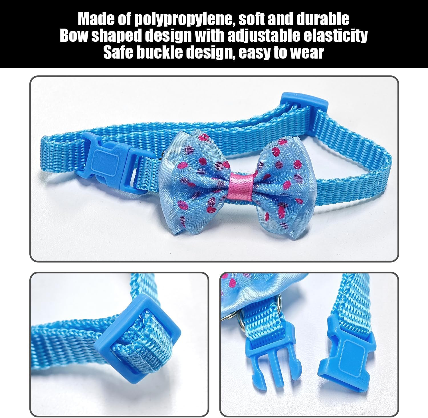 IDNVFY 15 Pieces Bending Half, Small Dog Collar, Cartoon Decorative Collar, Adjustable Pet Chain.