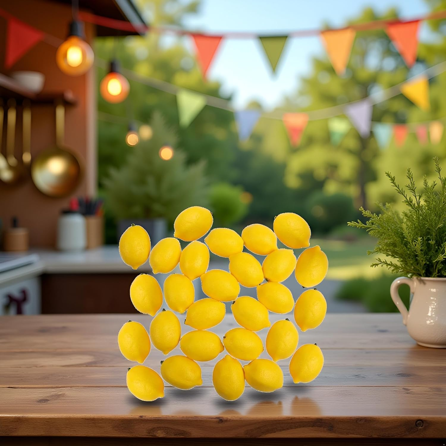 Yuanholumid 10Pcs Artificial Mini Lemon Decor Fake Fruit Home Party Festival Decoration Props，Quality and Creative House Kitchen Party Decoration Artificial Fruit image number 3