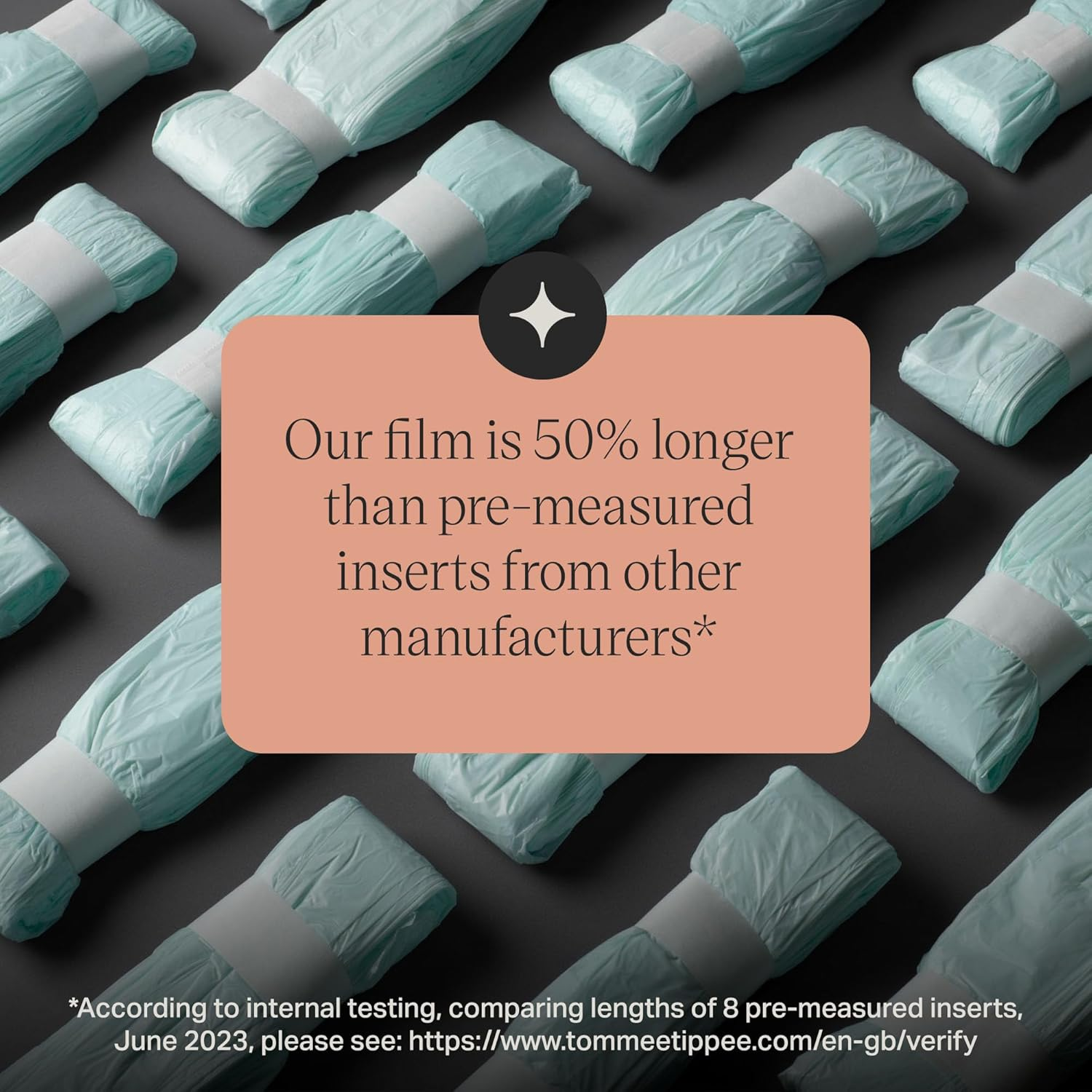 Tommee Tippee Twist & Click Nappy Bin Refills, Pack of 3, Multilayer, Antibacterial* Film, Designed to Slot into Your Existing Twist & Click Nappy Bin Cassette image number 2