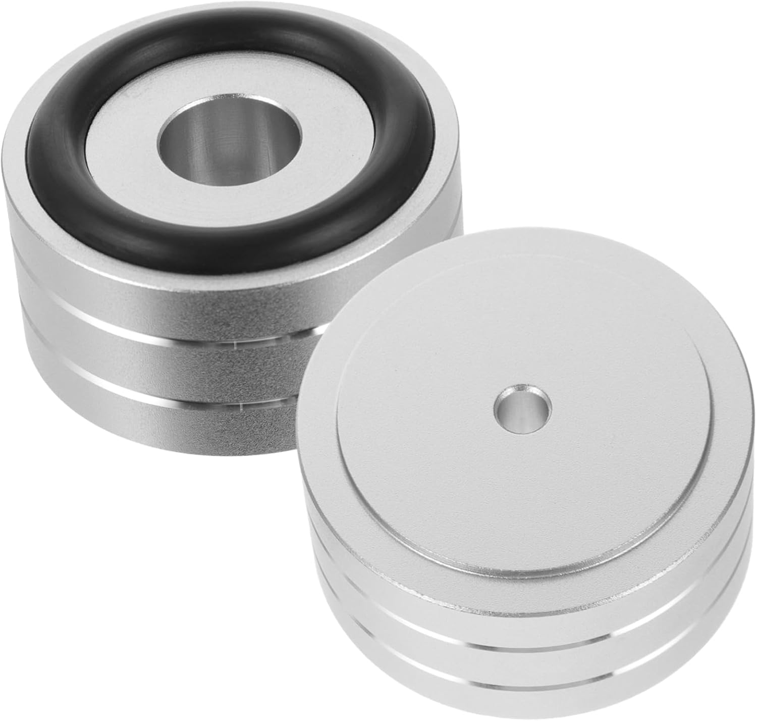 QUMIIRITY 2Pcs Silver Small anti Vibration Amplifier Feet Pads Aluminium Alloy Isolation Speaker Base Pads for Hifi Audio Equipment and Cd Players in Home Audio Systems image number 3