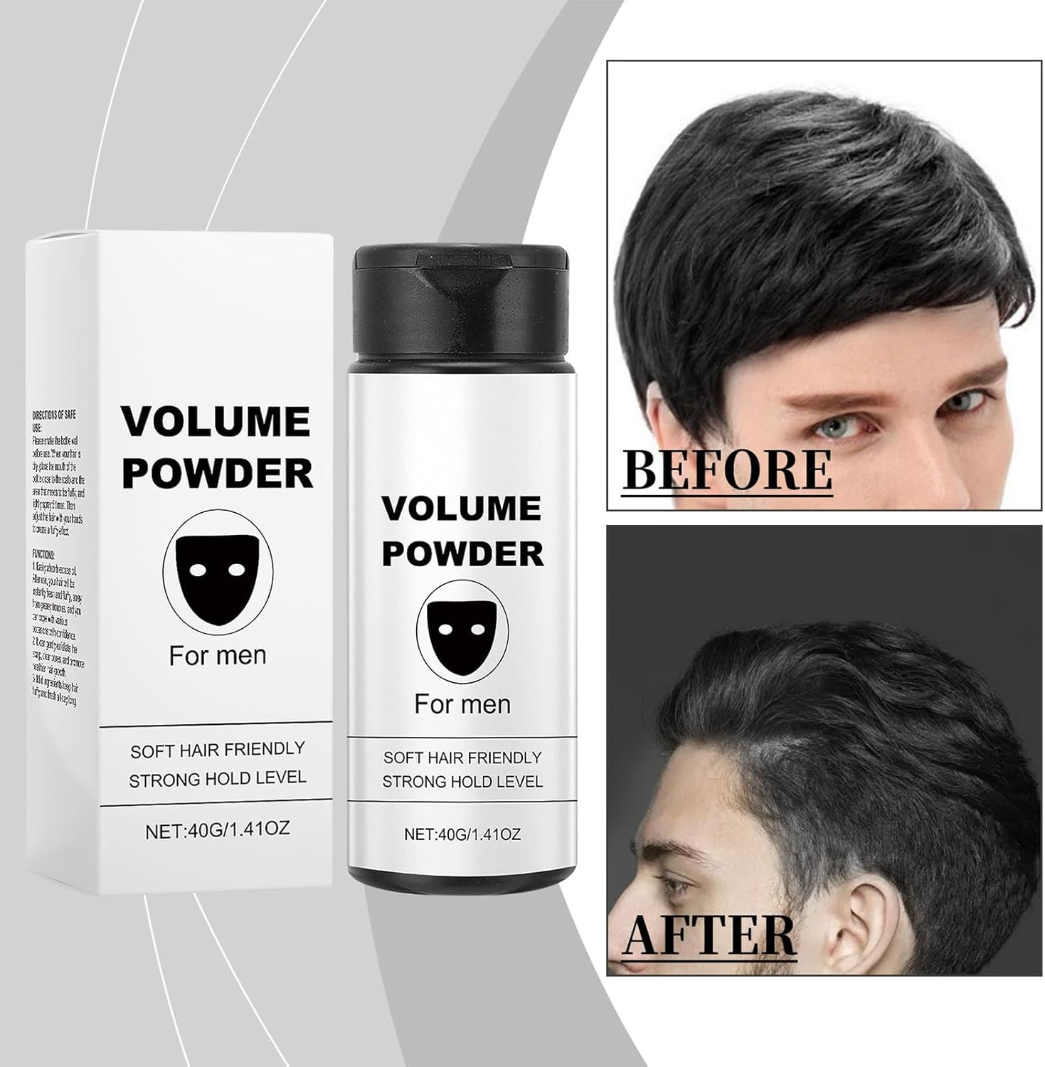 Texture Powder, Easy to Apply Natural Look Volumizing Texturizing Styling Powder, Portable Grooming for Instant Volume for Parties, Business Trips, 40G image number 3