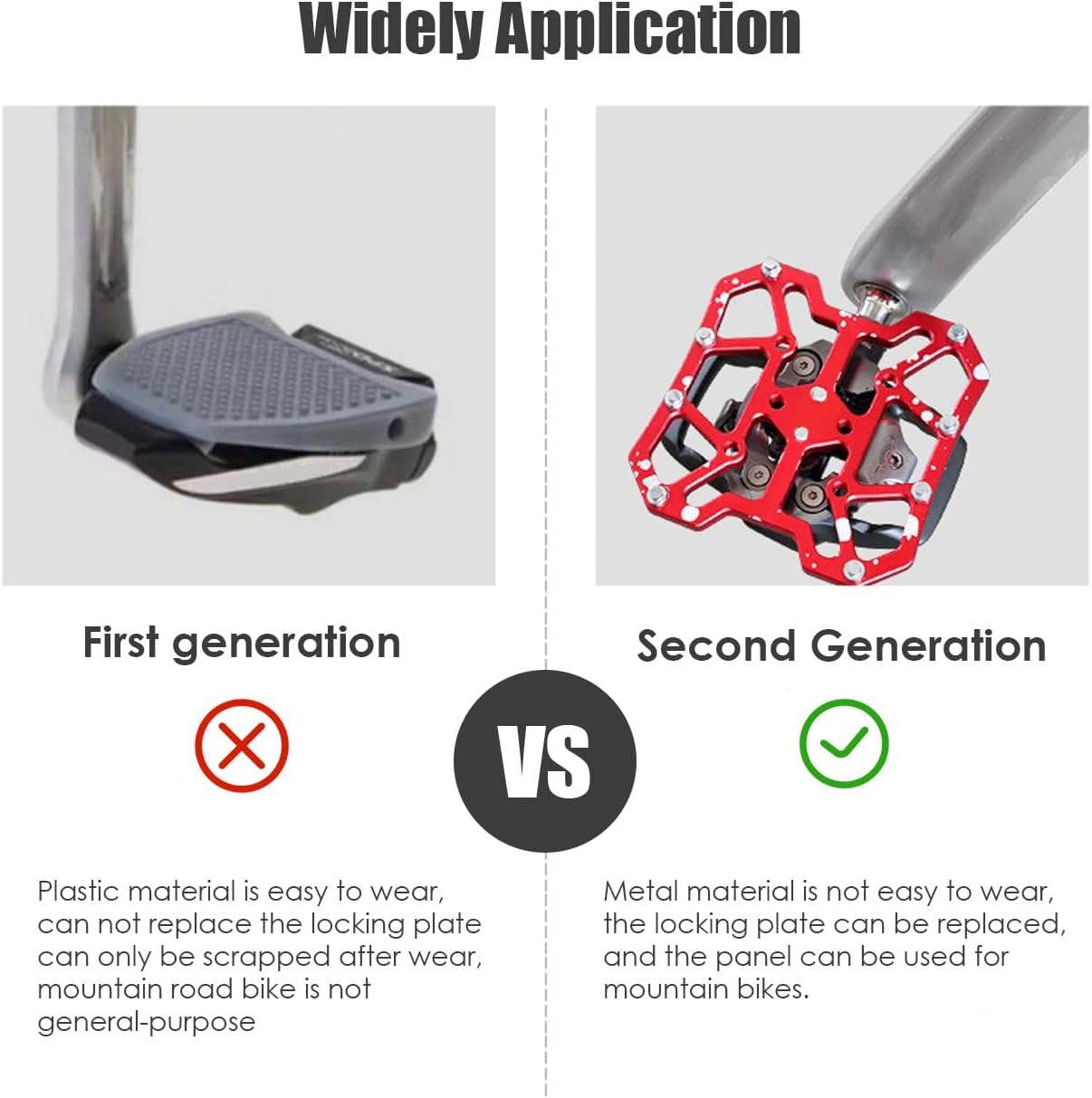 Clipless Platform Adapter for Shimano SPD&SPD-SL Bike Clipless Pedal Adapter Convert to Universal Platform Pedal for Mountain Bike Road Bike Cycle - Black image number 5