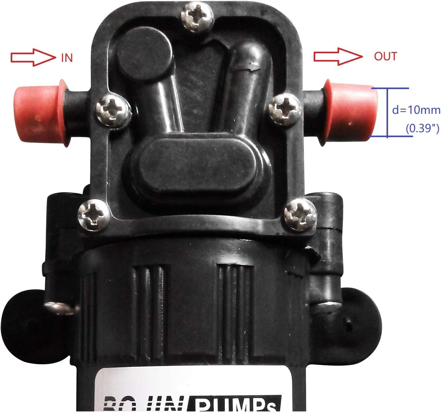 CYBERNOVA DC12 V 73PSI 3.5L/M Fresh Water High Pressure Diaphragm Self Priming Pump with Hose Clamps Caravan/Boat/Rv/Garden (5206) image number 3