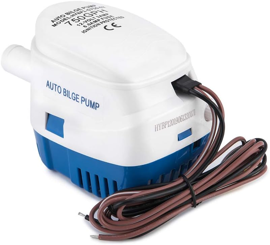 Dontmiss Automatic Submersible Small Boat Bilge Pump 12V 750Gph Auto with Float Switch 3/4 Inch (19Mm) Outlet Dia, Bilge Pumps for Boats image number 4