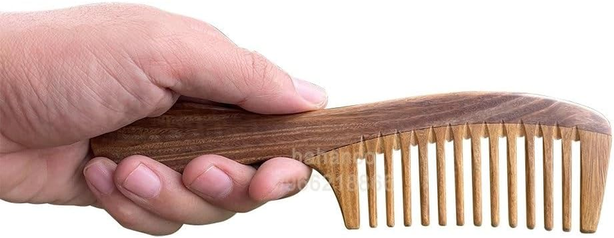Handcrafted Green Cypress Wood Comb &ndash; Wide Teeth, Aromatic & Ergonomic Handle image number 3